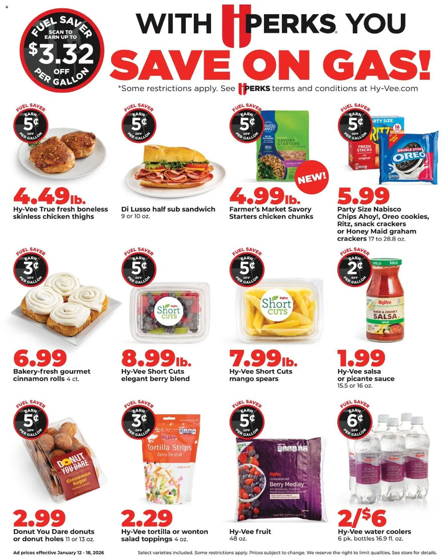 HyVee Weekly Ad - valid from 12.01.2026 | Page: 6 | Products: Strawberries, Salad, Sauce, Sugar