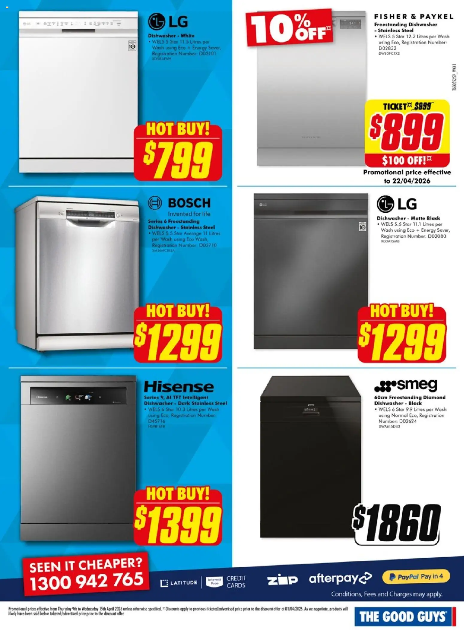 The Good Guys catalogue - valid from 08.04.2026 | Page: 7 | Products: Diamond, Dishwasher