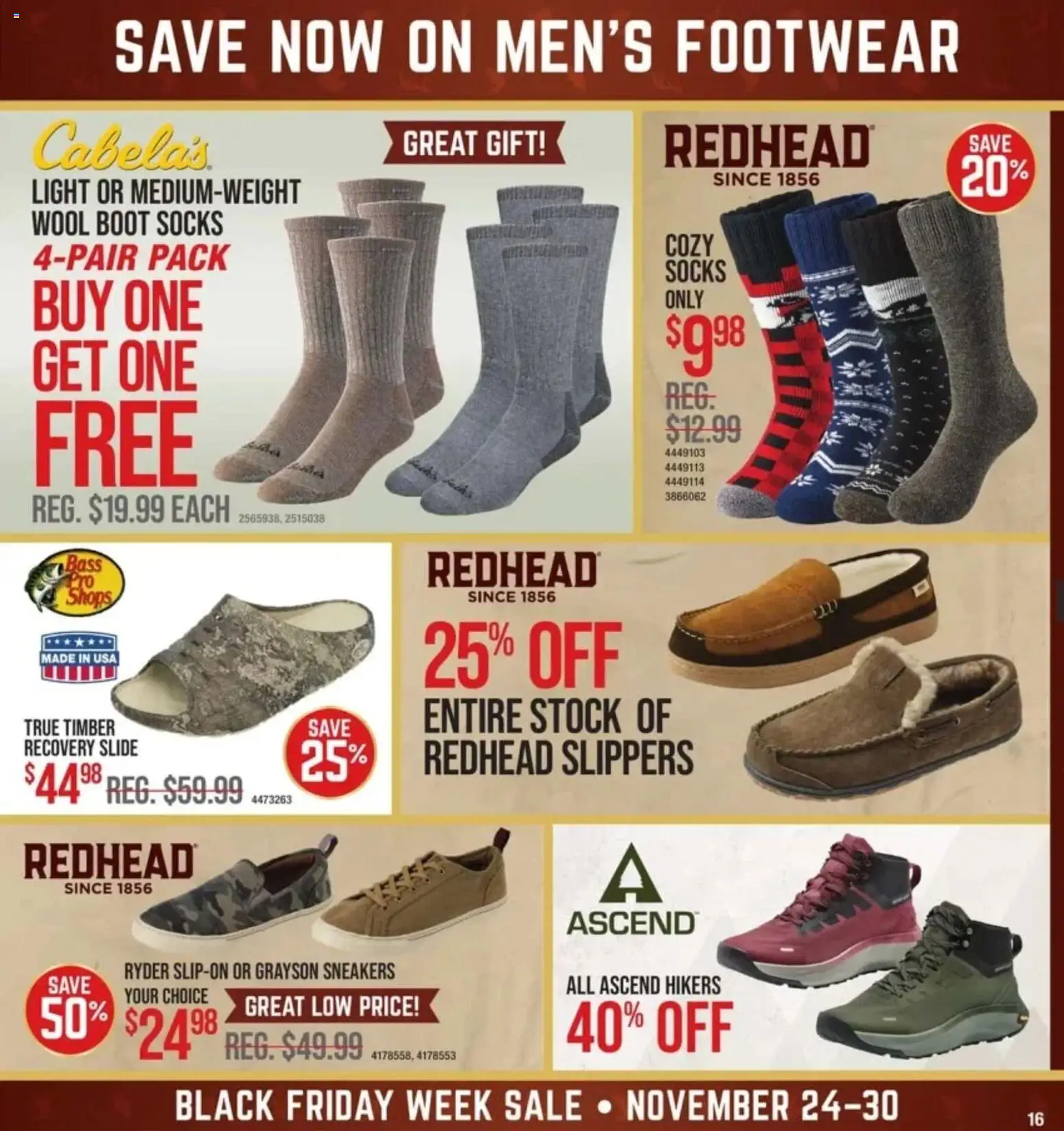 Cabela's Black Friday - valid from 24.11.2025 | Page: 15 | Products: Socks, Sneakers, Slippers