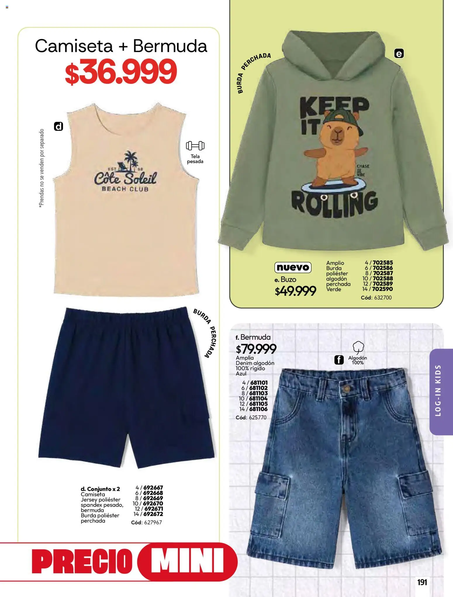 Pacifika revista - valida desde el 01.03.2026 | Página: 193 | Productos: Algodón, Bermuda, Camiseta, Conjunto