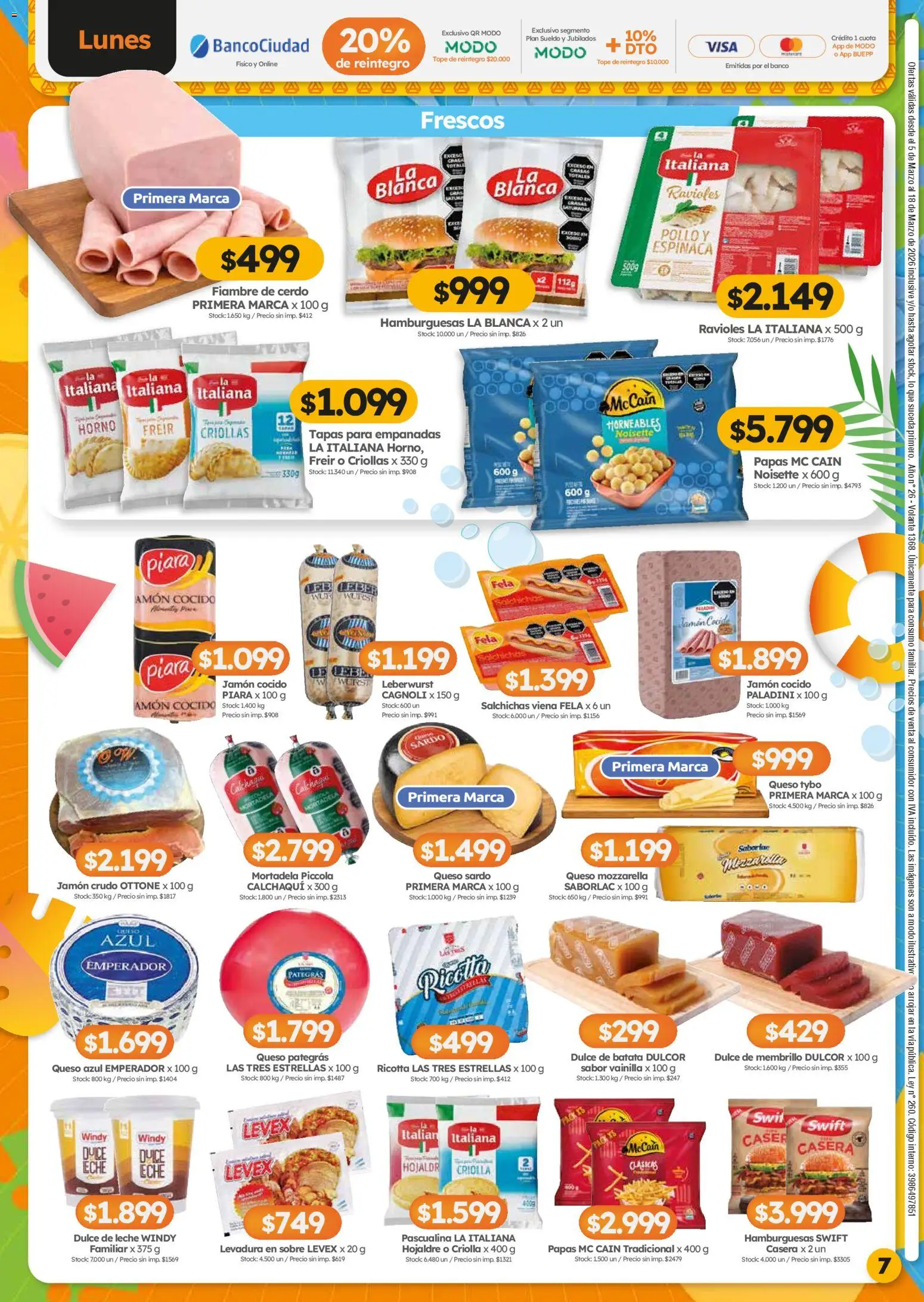 Cordiez ofertas │ válido desde el 05.03.2026 | Página: 7 | Productos: Pollo, Jamón cocido, Dulce de leche, Queso