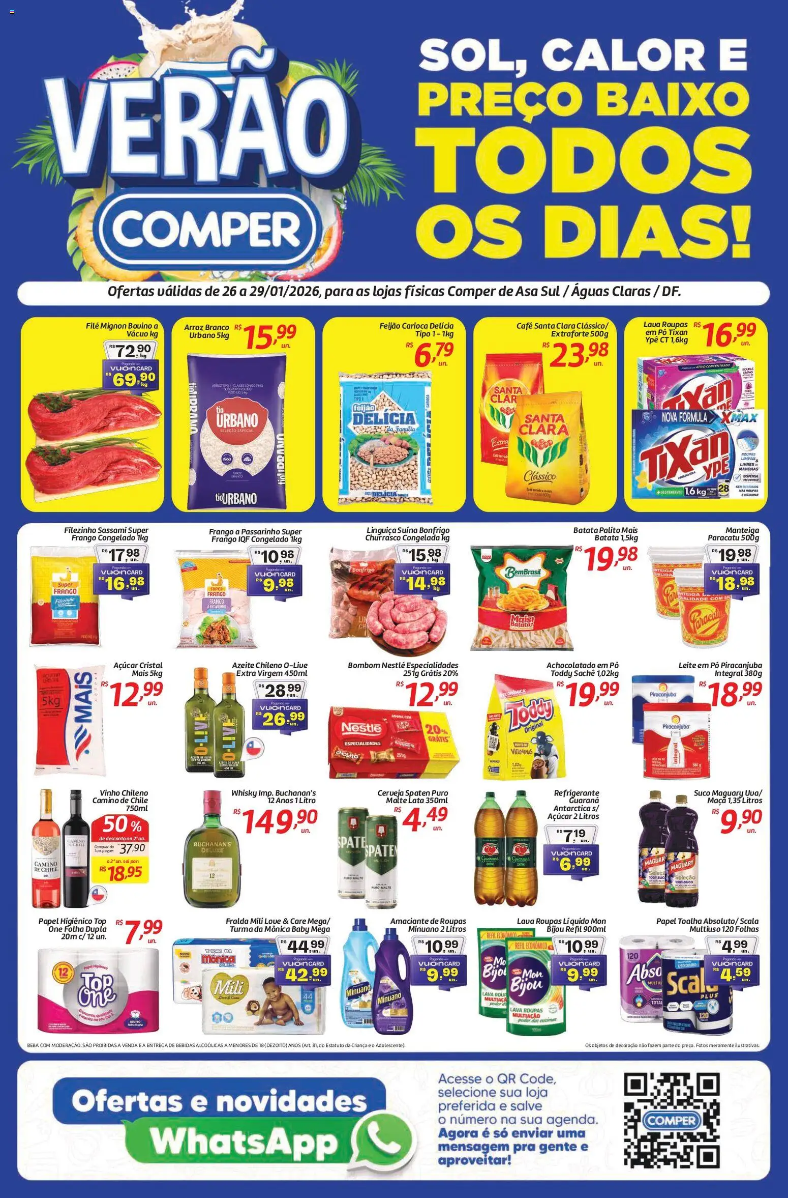 Comper Folheto - válido de 26.01.2026 | Página: 1 | Produtos: Açúcar, Frango, Papel higiênico, Leite em pó
