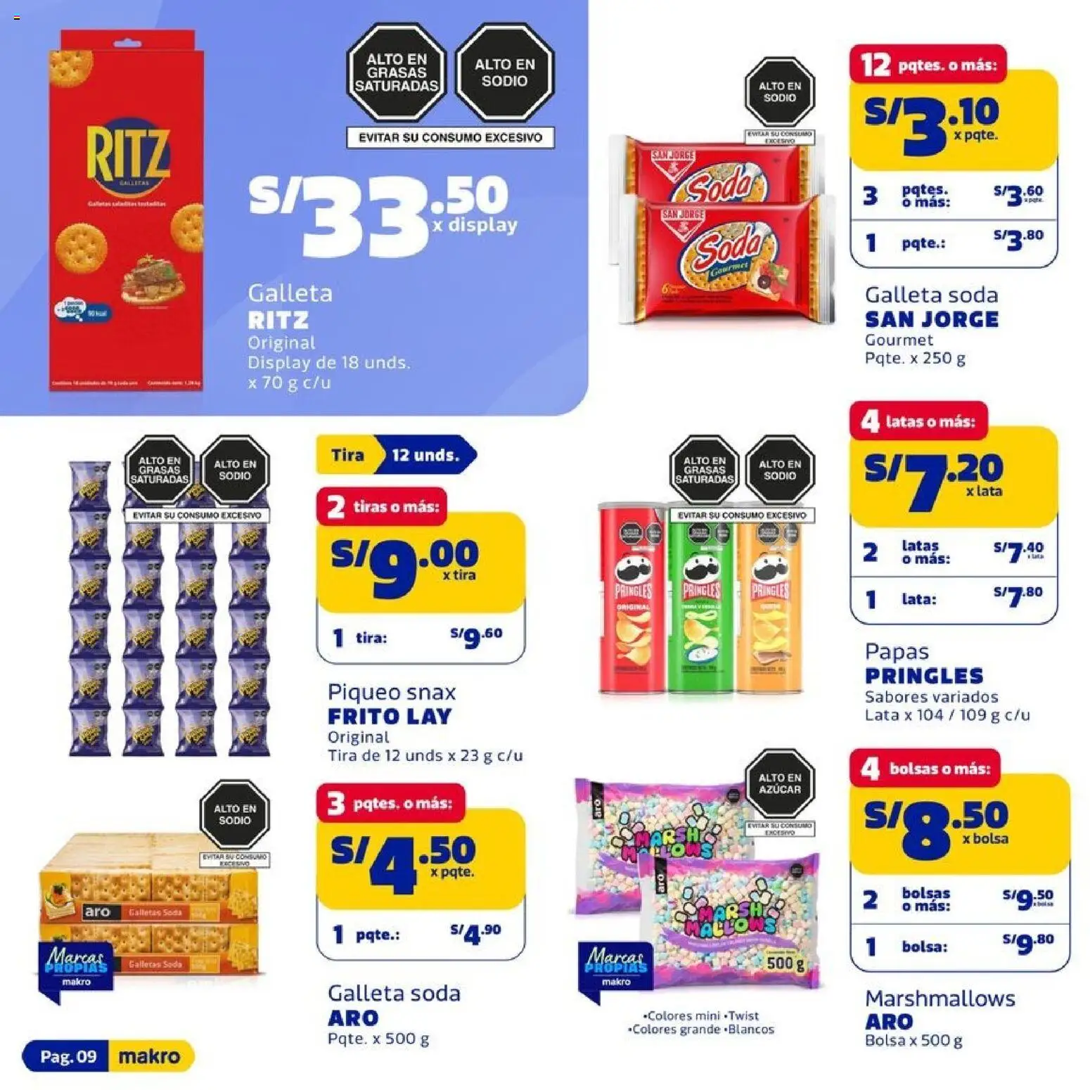 Catálogo Makro válido desde 09.04.2026 | Página: 9 | Productos: Galletas, Papas, Bolsa