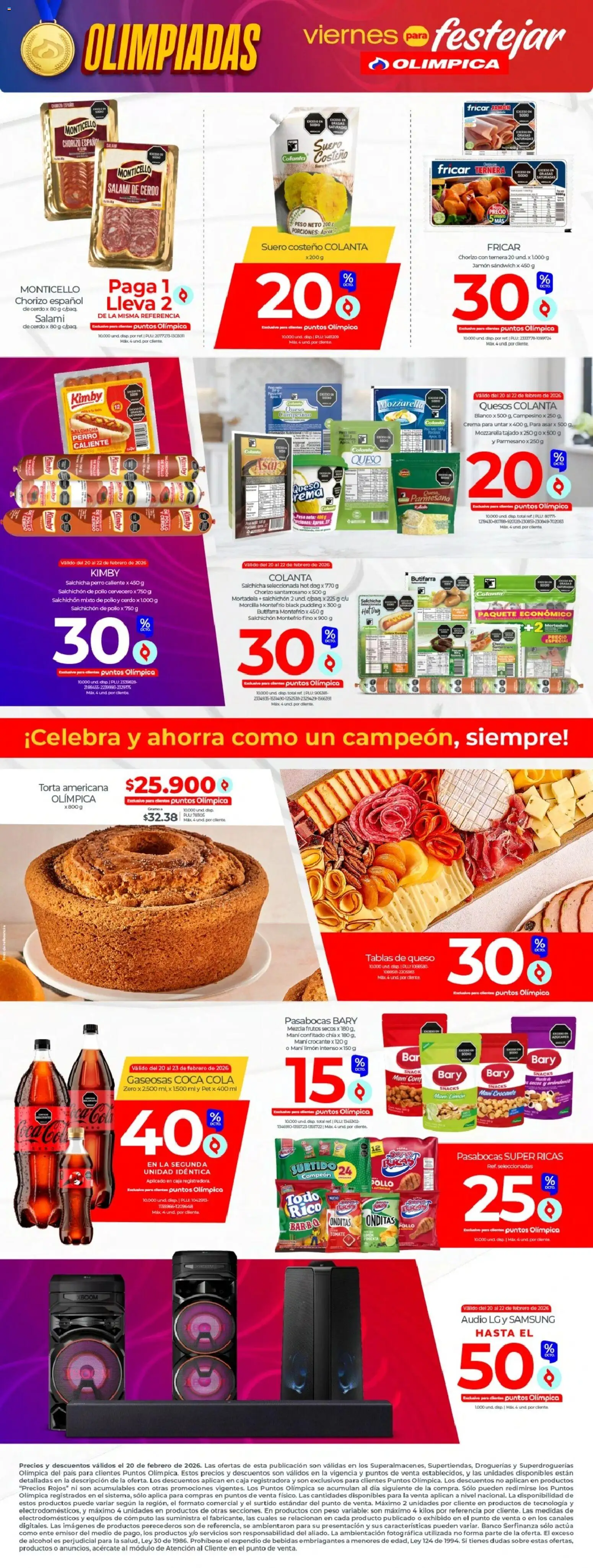 Olímpica revista - valida desde el 20.02.2026 | Página: 2 | Productos: Pollo, Salchicha, Limón, Morcilla