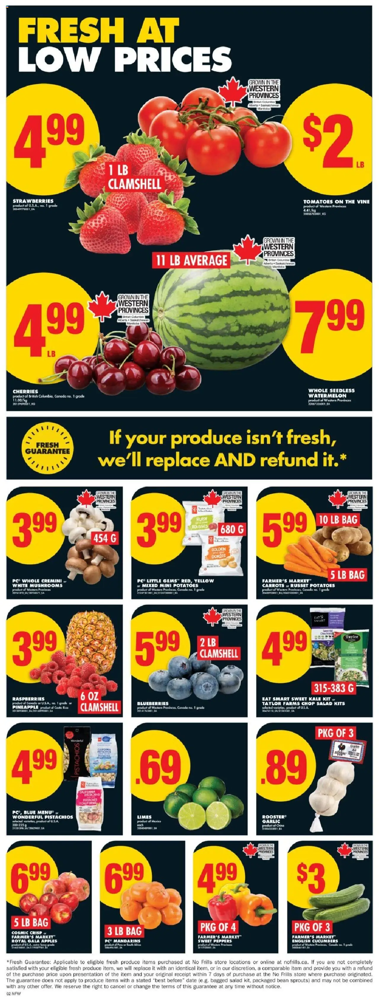 No Frills flyer valid from 21.08.2025 | Page: 4 | Products: Salad, Potatoes, Bag, Tomatoes