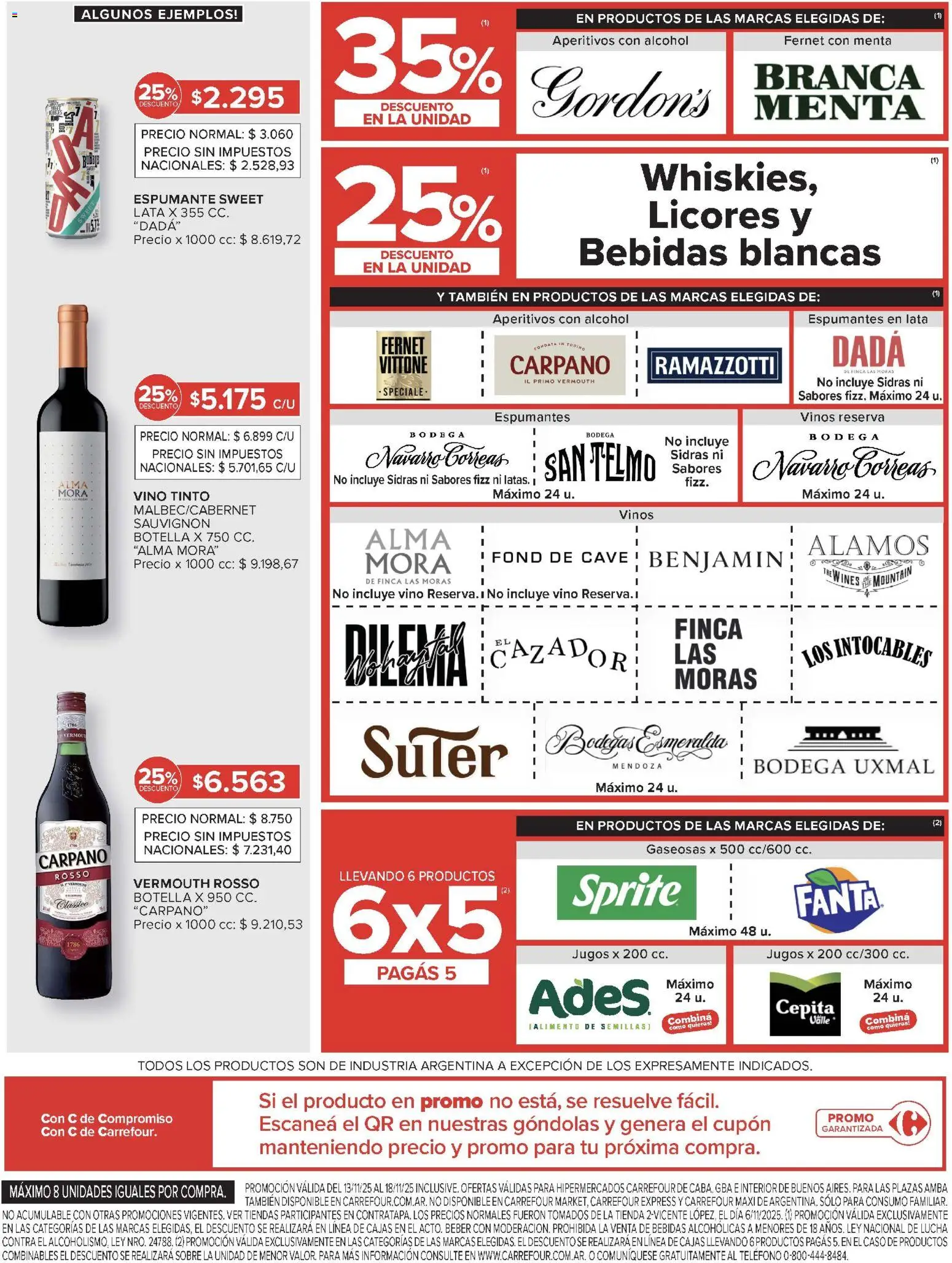 Carrefour ofertas │ válido desde el 13.11.2025 | Página: 9 | Productos: Caso, Fernet, Semillas, Vino