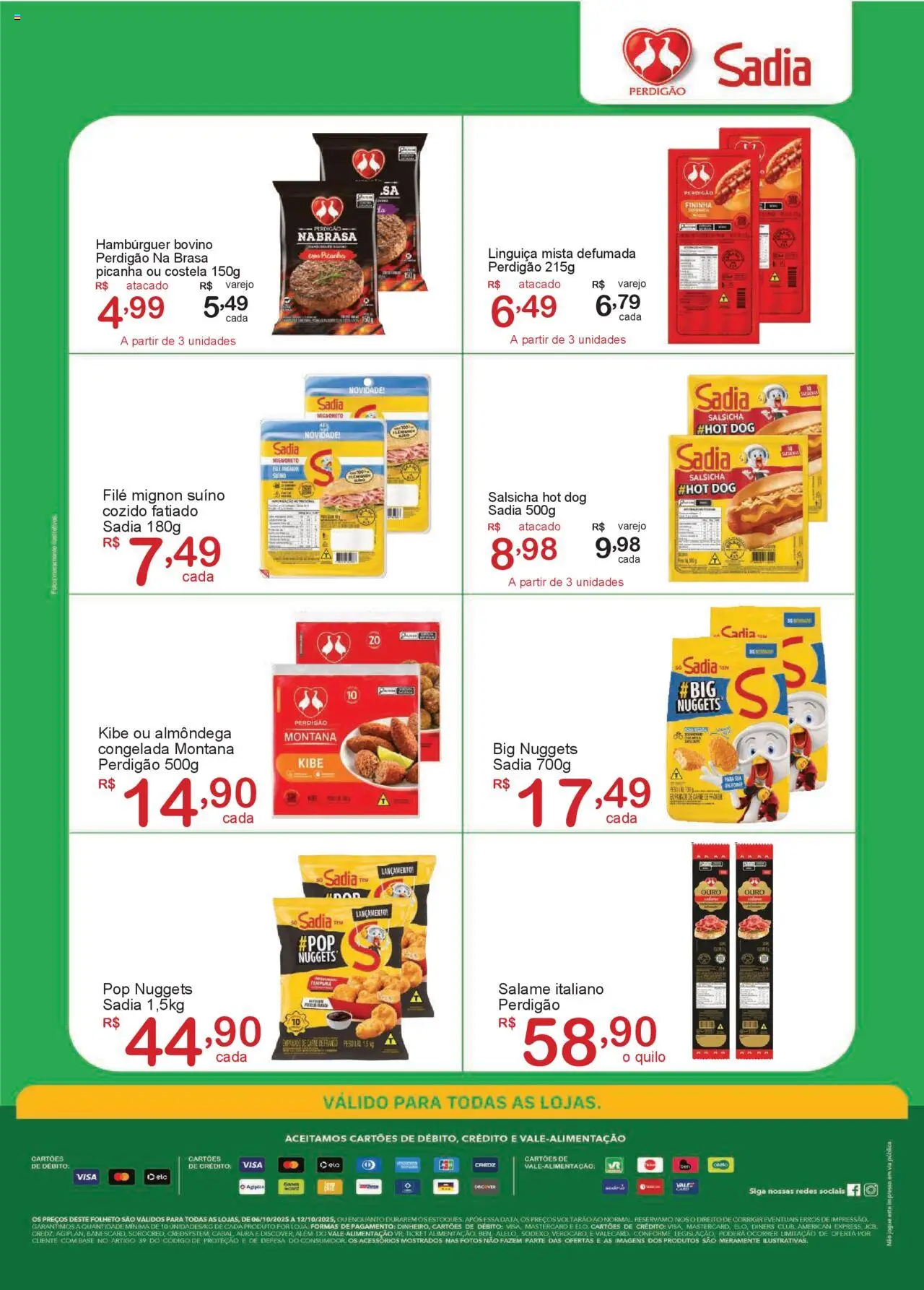 GIGA Atacado Folheto - válido de 06.10.2025 | Página: 2 | Produtos: Salsicha, Linguiça, Filé mignon, Salame