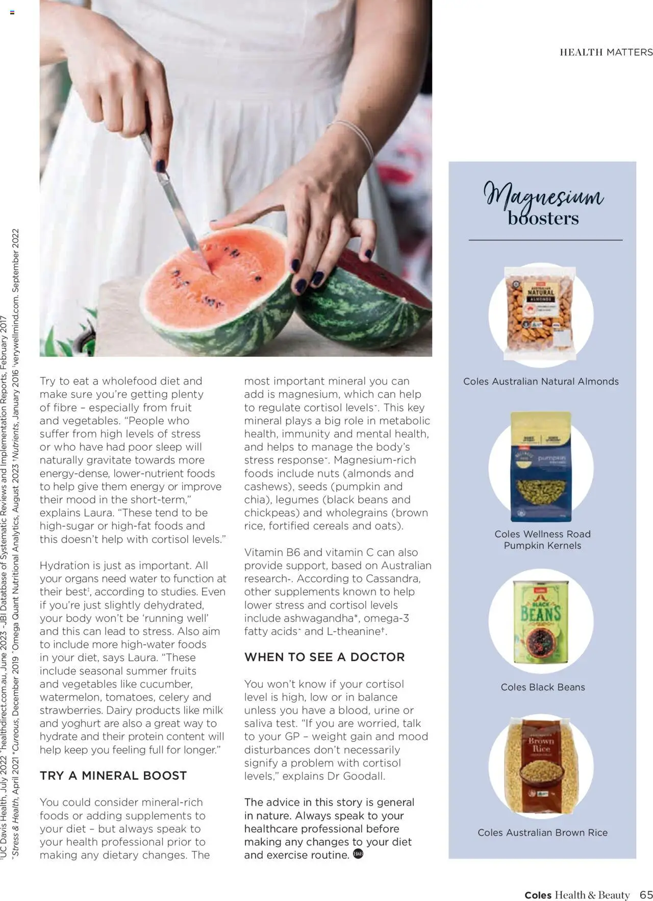 Coles catalogue - valid from 06.01.2025 | Page: 65 | Products: Almonds, Rice, Nuts, Vegetables