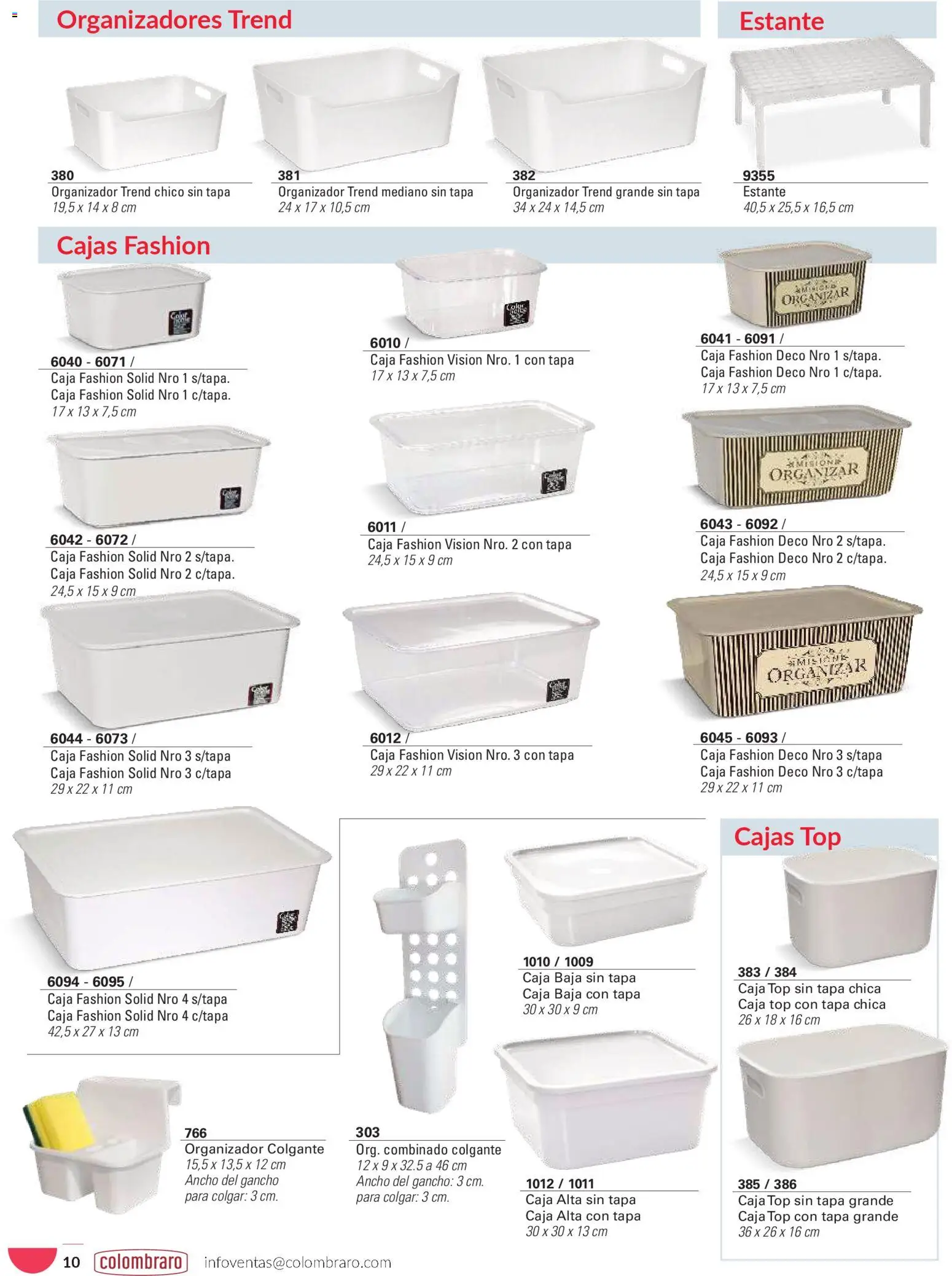 Colombraro catálogo │ válido desde el 26.01.2026 | Página: 10 | Productos: Organizador, Top, Estante, Caja