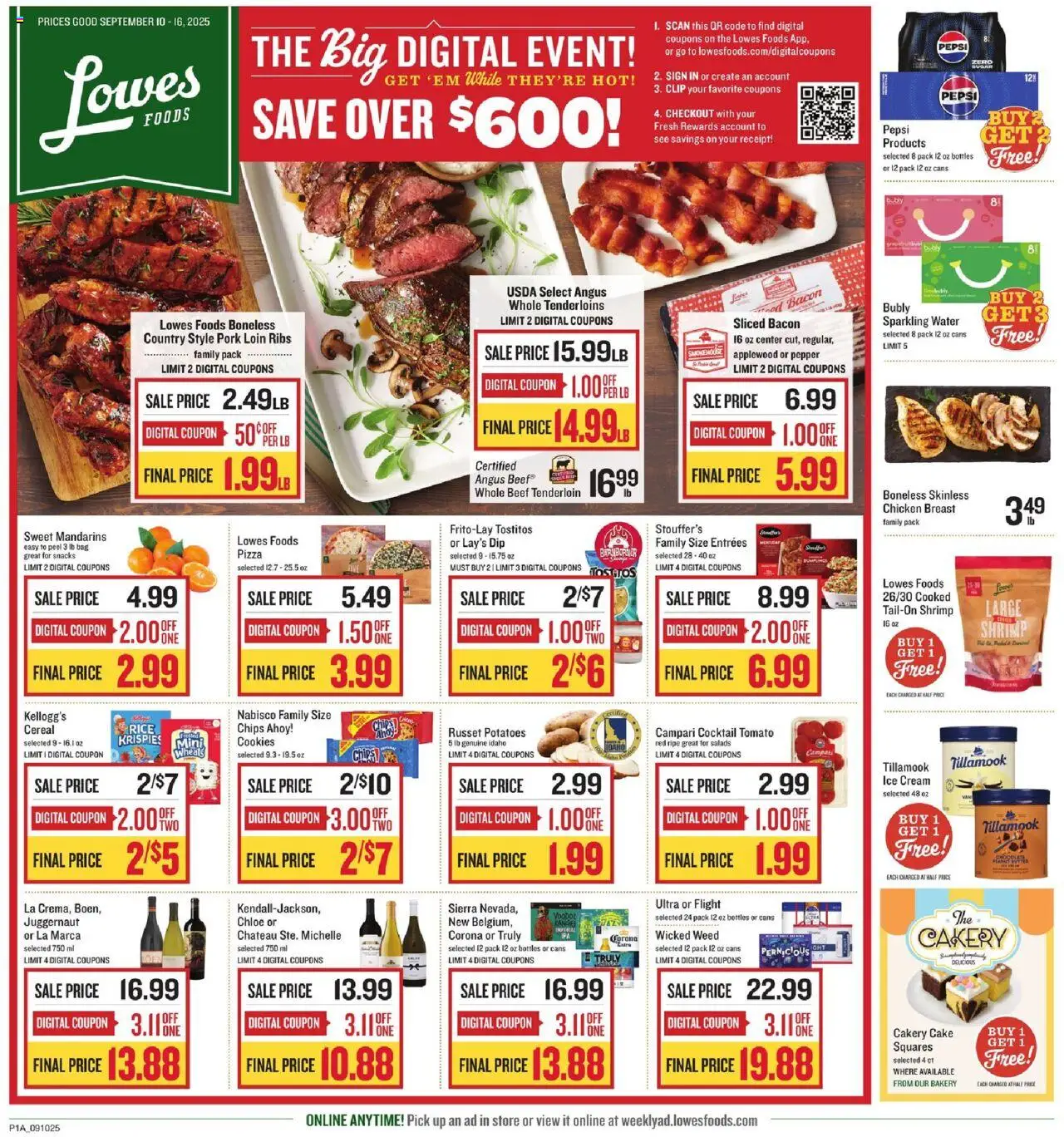 Lowes Foods Weekly Ad - valid from 10.09.2025 | Page: 1 | Products: Clip, Pork, Rice, Pepper