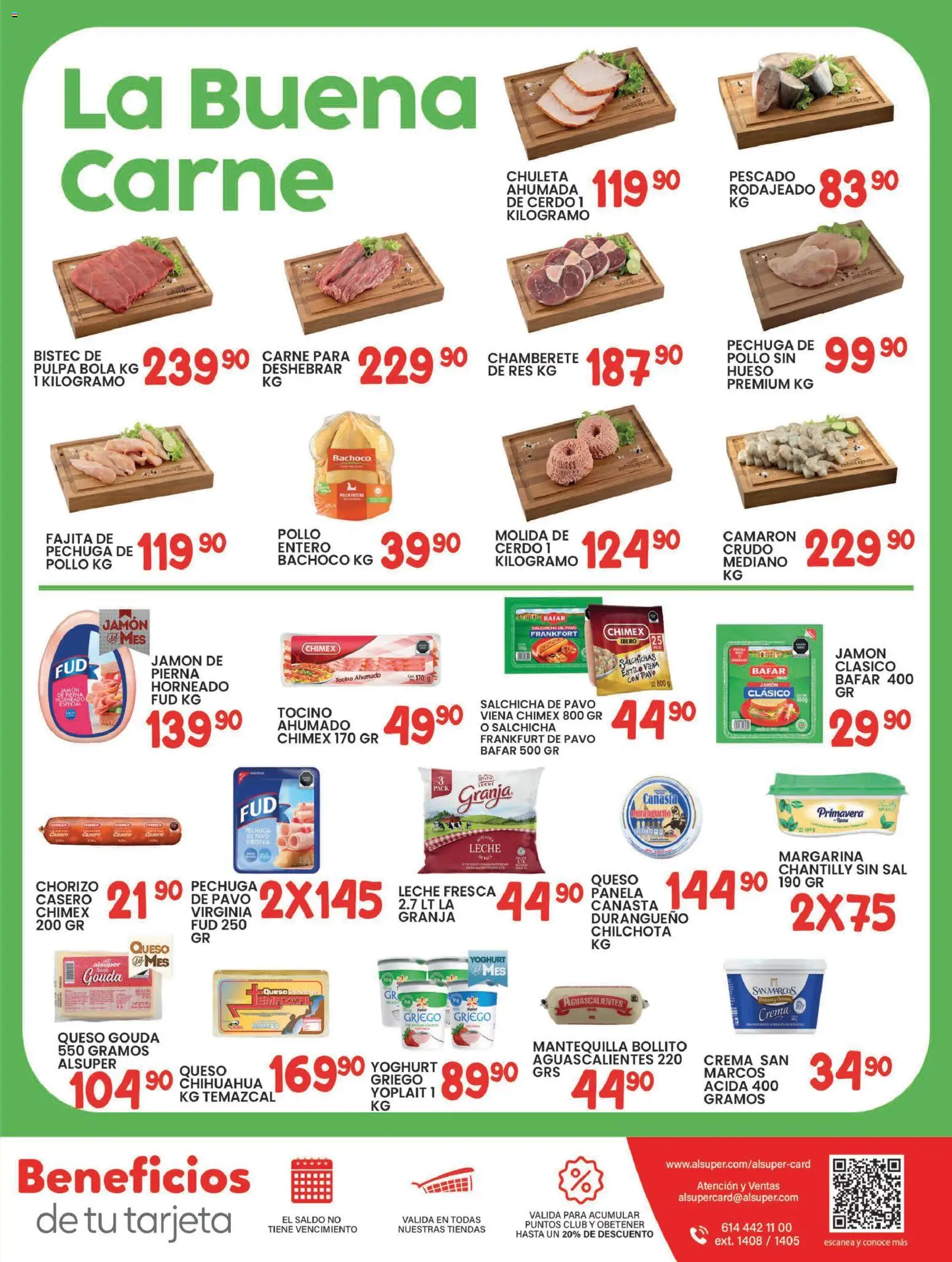 Nuevas ofertas de Alsuper válidas en toda la República Mexicana desde el 20.01.2026. ¡Encuentra las mejores ofertas en Alsuper folleto Zacatecas! | Página: 7 | Productos: Crema, Mantequilla, Res, Margarina