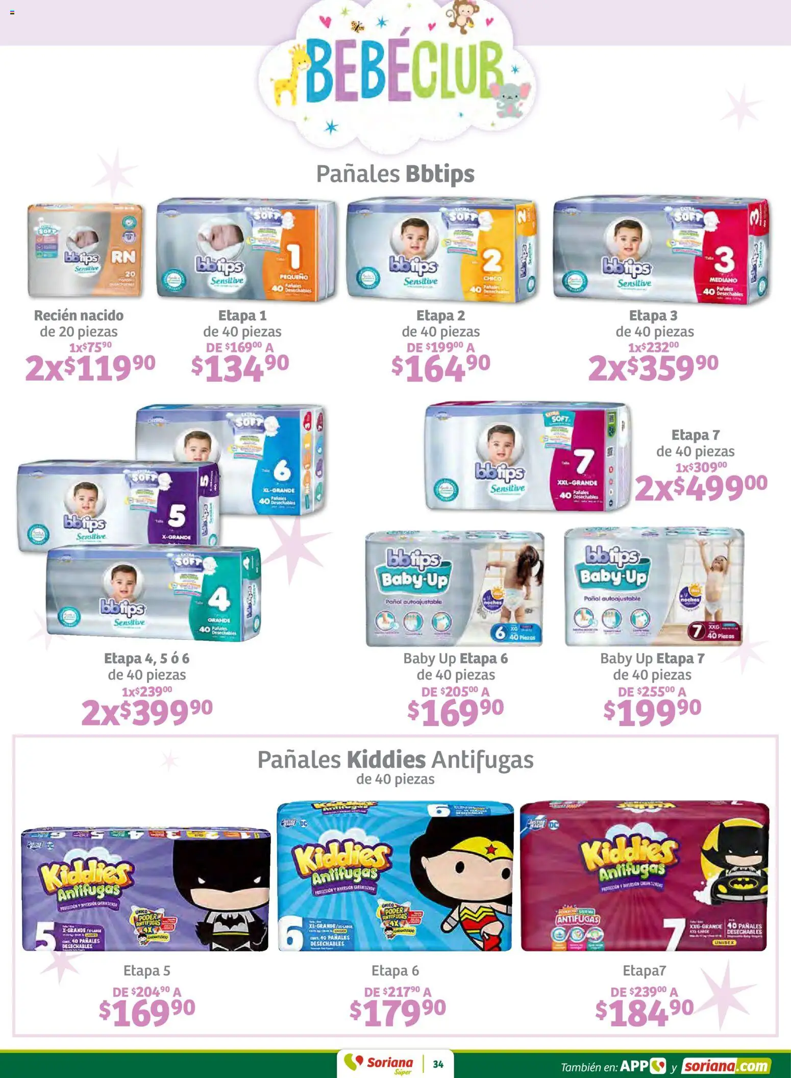 Nuevas ofertas de Soriana válidas en toda la República Mexicana desde el 30.01.2026. ¡Encuentra las mejores ofertas en Soriana - Preciazazaso Súper: Frontera Chia, Q. Roo! | Página: 34 | Productos: Pañales