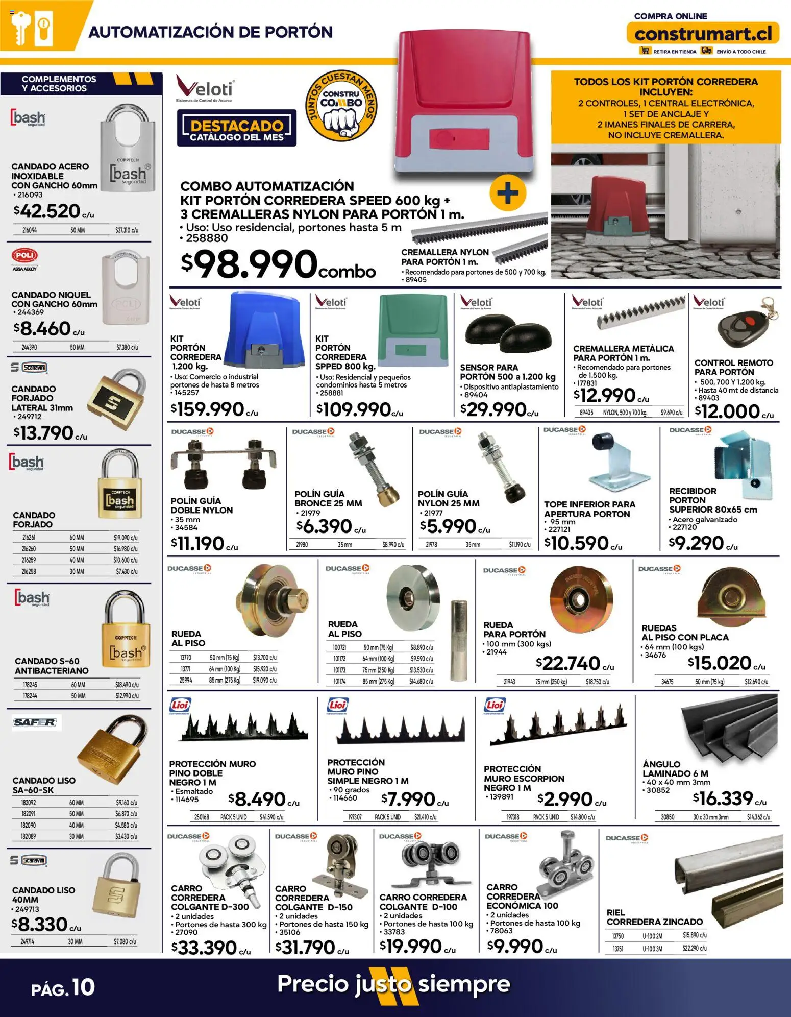 Construmart Ofertas │ válido desde el 01.03.2026 | Página: 10 | Productos: Control remoto, Riel, Recibidor, Candado