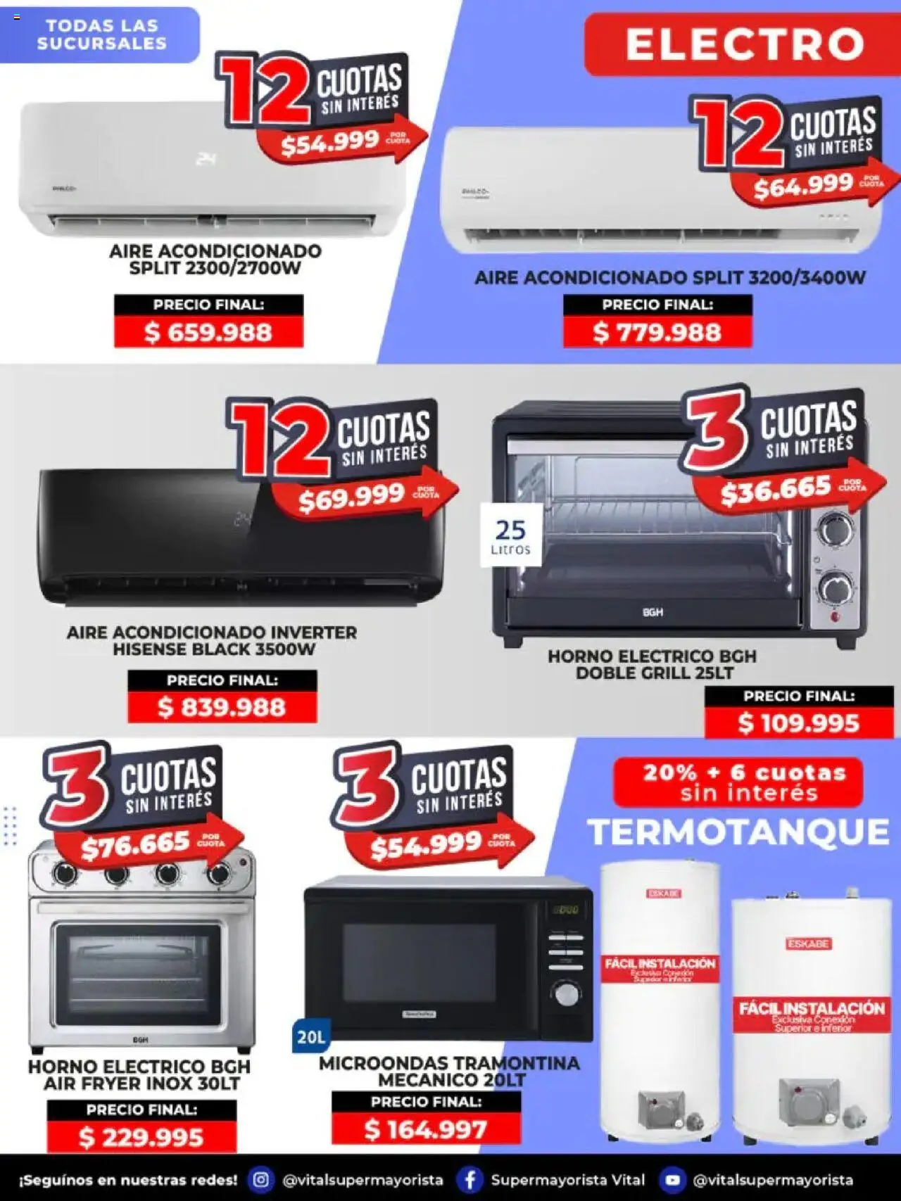Vital - Ofertas nonfood │ válido desde el 18.08.2025 | Página: 2 | Productos: Aire acondicionado, Microondas, Horno eléctrico, Termotanque