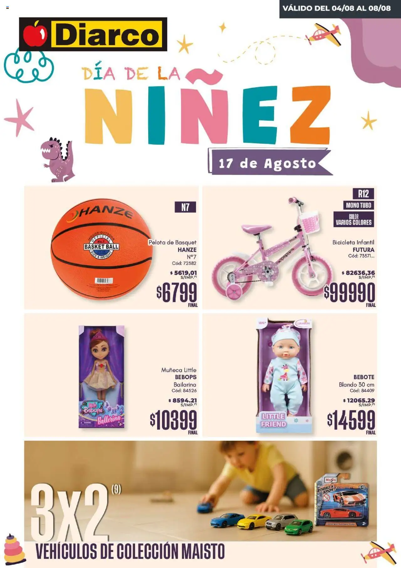 Diarco Especial Día de la Niñez │ válido desde el 04.08.2025 | Página: 1 | Productos: Moño, Pelota