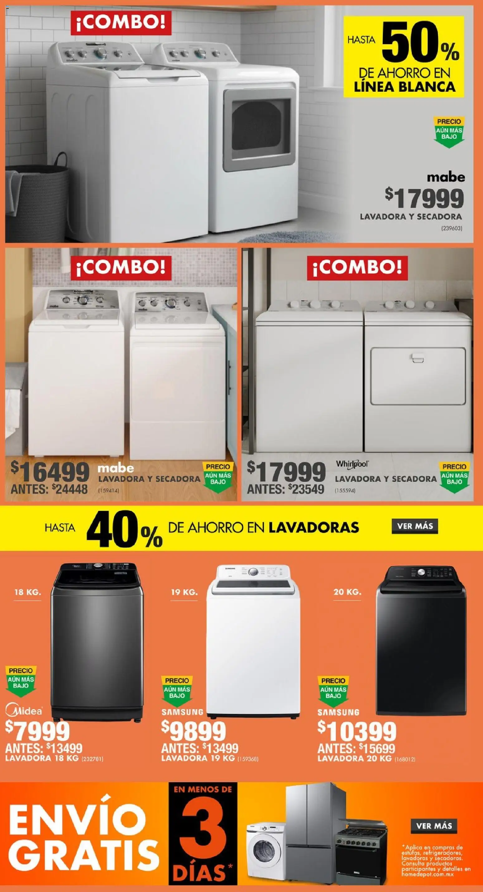 Nuevas ofertas de Home Depot válidas en toda la República Mexicana desde el 27.11.2025. ¡Encuentra las mejores ofertas en Home Depot Black Friday! | Página: 2 | Productos: Secadora, Lavadora