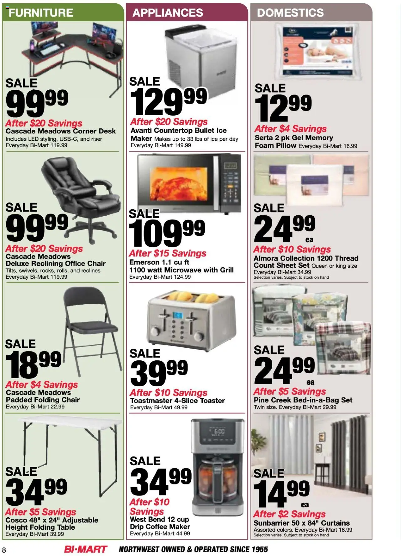Bi-Mart Anniversary Savings Book - valid from 26.08.2025 | Page: 8 | Products: Chair, Coffee, Desk, Sheet