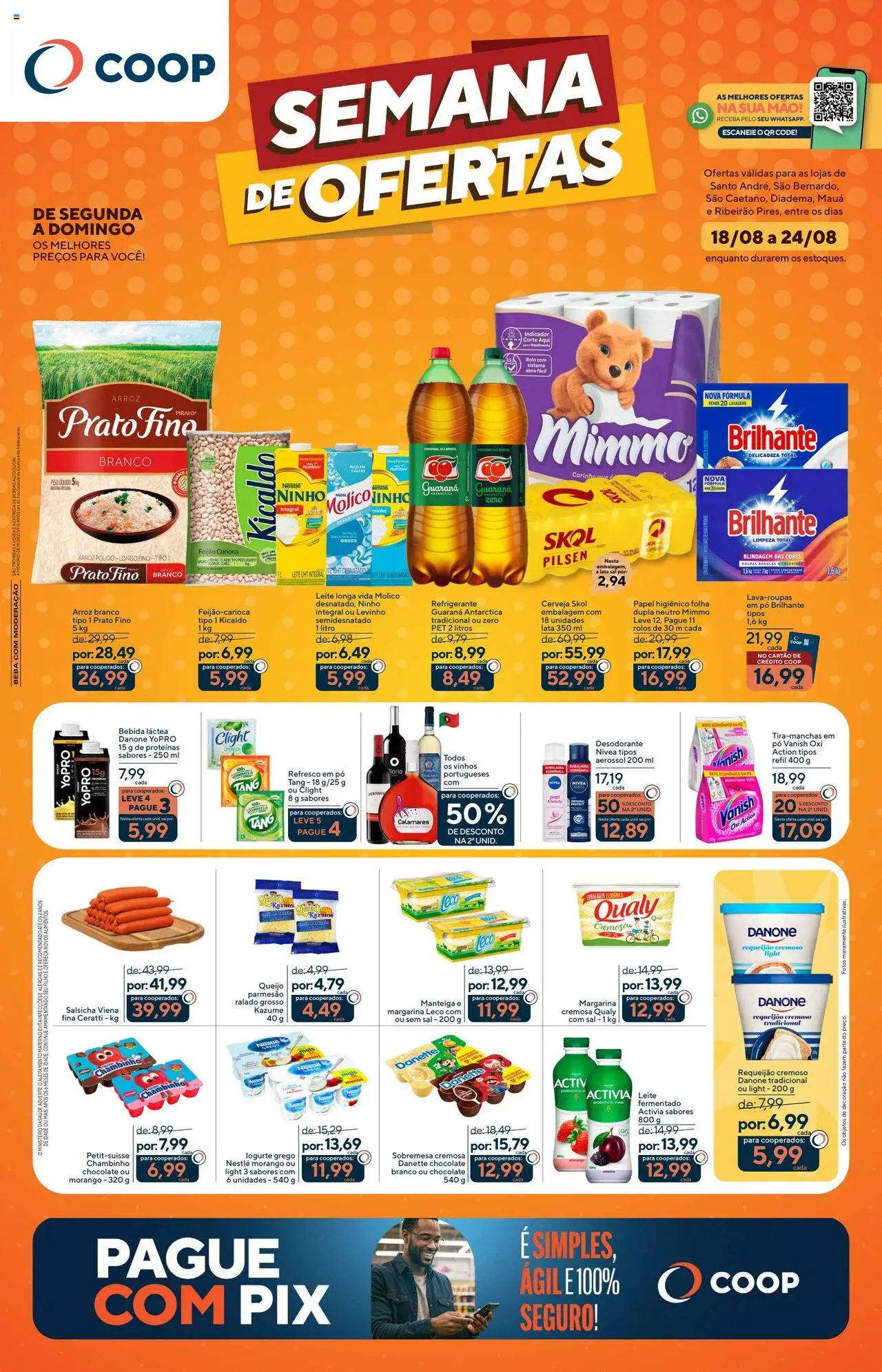 Coop Folheto - válido de 18.08.2025 | Página: 1 | Produtos: Feijão, Leite, Cerveja, Bebida