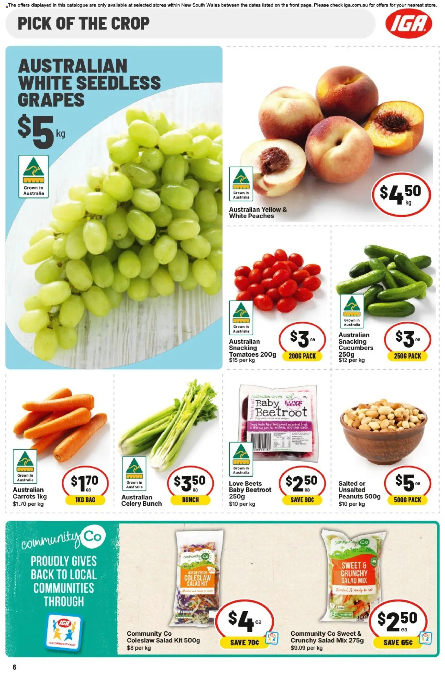 IGA catalogue - valid from 28.01.2026 | Page: 6 | Products: Tomatoes, Beetroot, Grapes, Bag