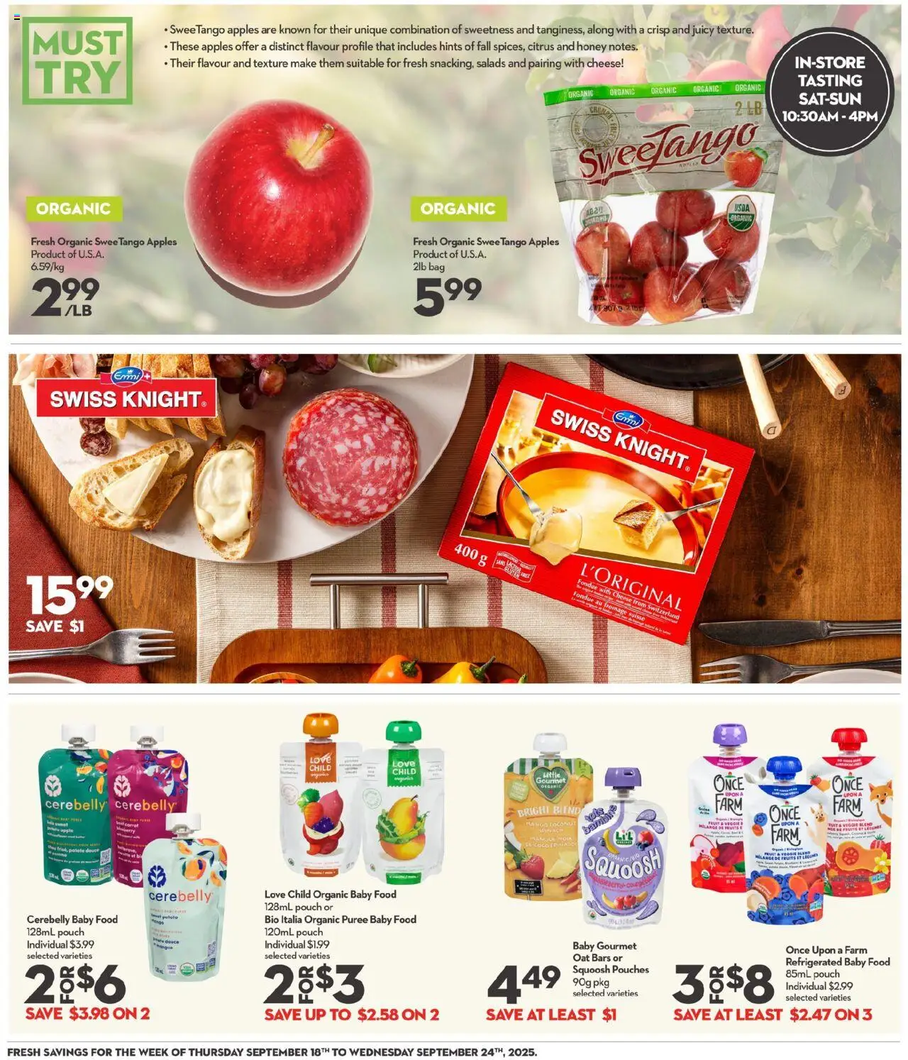 Longo's flyer valid from 18.09.2025 | Page: 8 | Products: Carrot, Bag, Cheese, Apples
