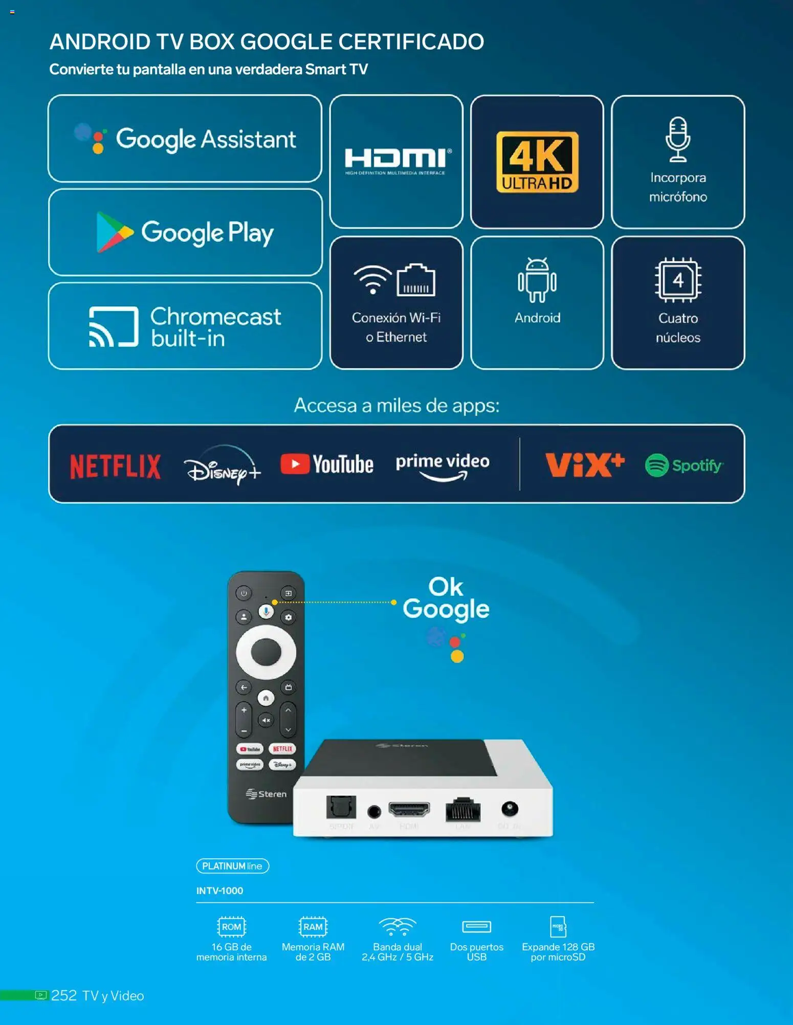 Nuevas ofertas de Steren válidas en toda la República Mexicana desde el 01.01.2026. ¡Encuentra las mejores ofertas en Steren catálogo! | Página: 264 | Productos: Micrófono, Chromecast, Video