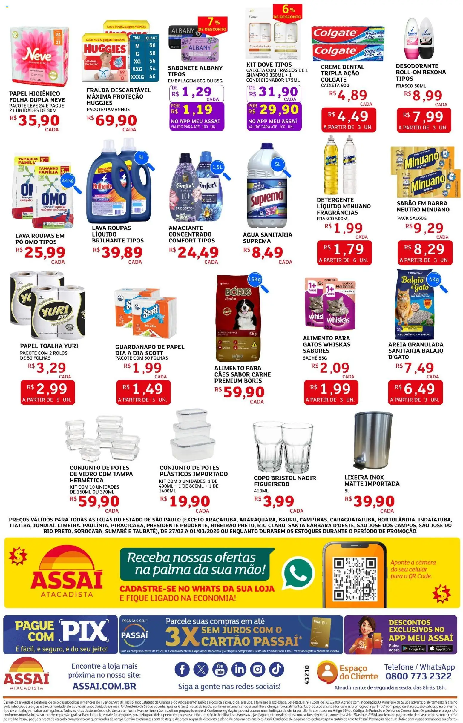 Assaí Atacadista Folheto - válido de 27.02.2026 | Página: 4 | Produtos: Celular, Dove, Creme dental, Amaciante