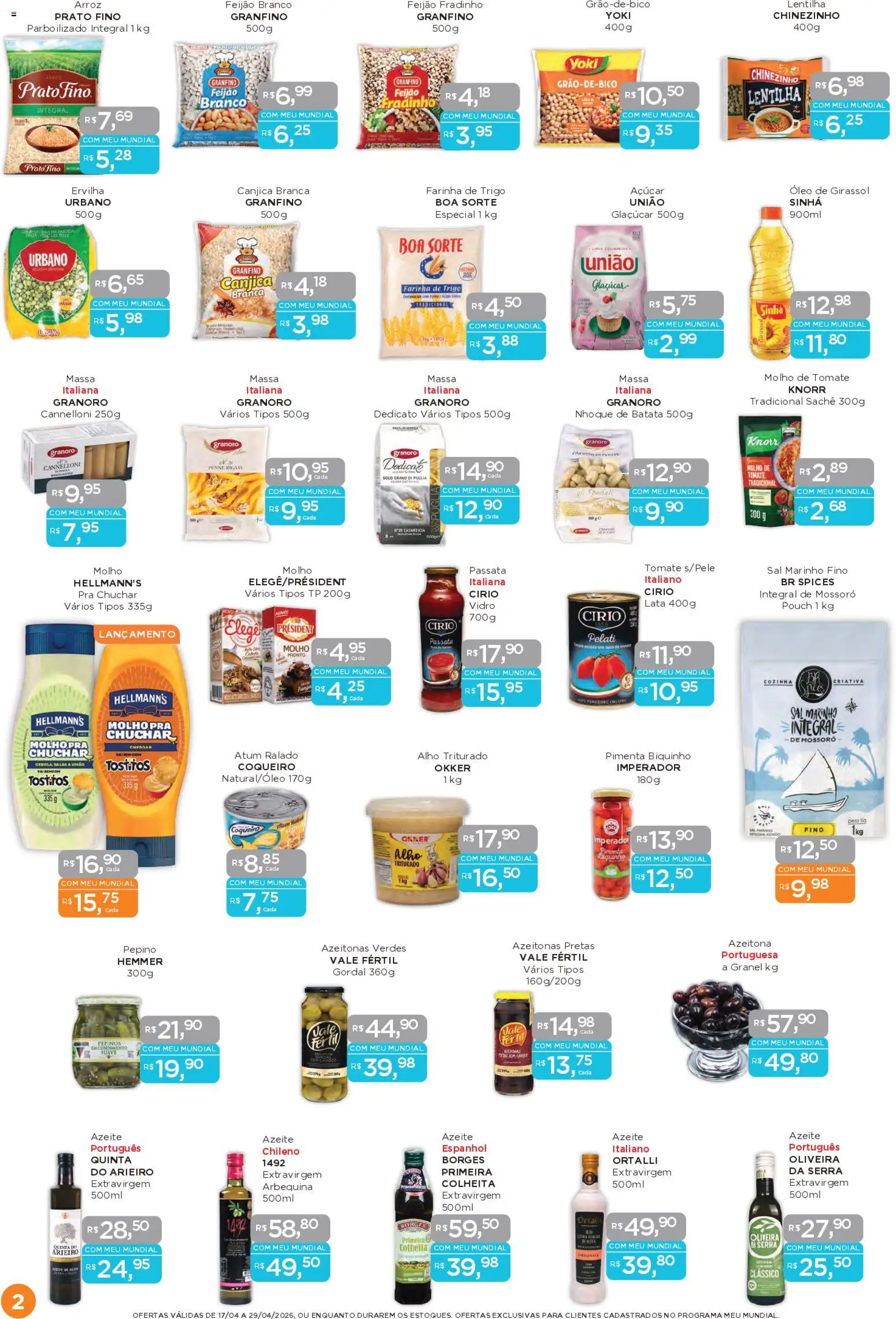 Mundial Folheto - válido de 17.04.2026 | Página: 2 | Produtos: Azeitonas, Ervilha, Lentilha, Knorr