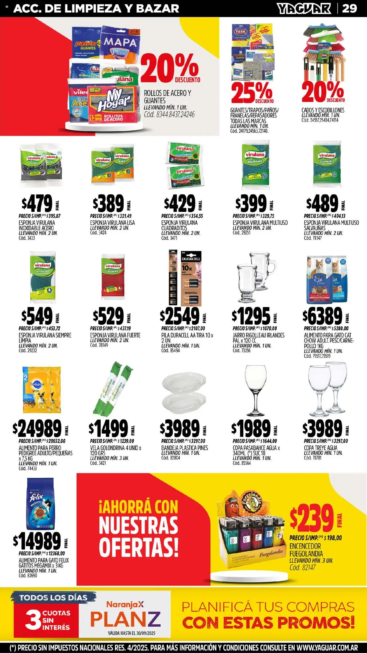 Yaguar catálogo │ válido desde el 15.09.2025 | Página: 29 | Productos: Antigrasa, Pollo, Bandeja, Guantes