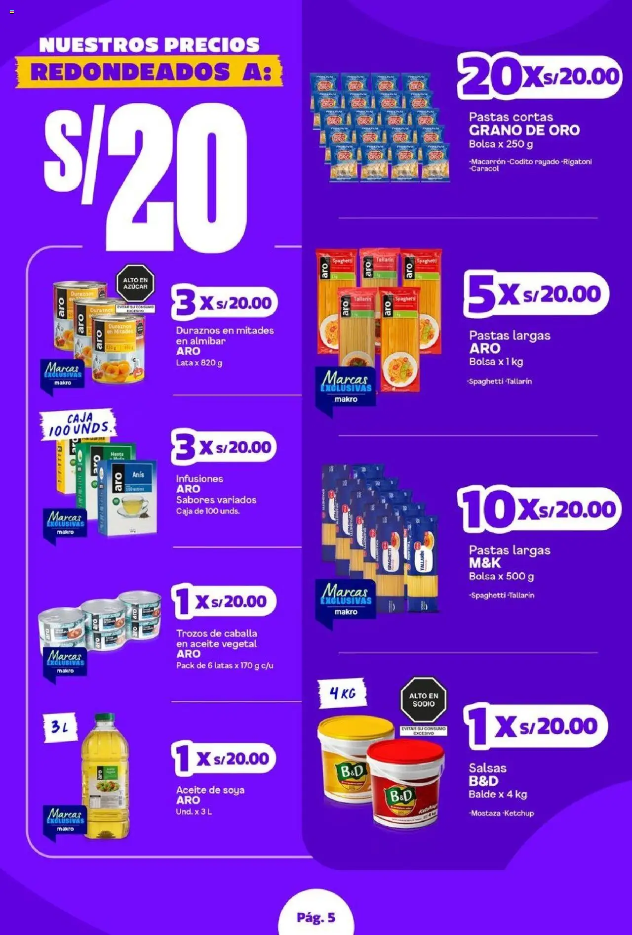 Catálogo Makro válido desde 28.08.2025 | Página: 5 | Productos: Caja, Aceite, Bolsa