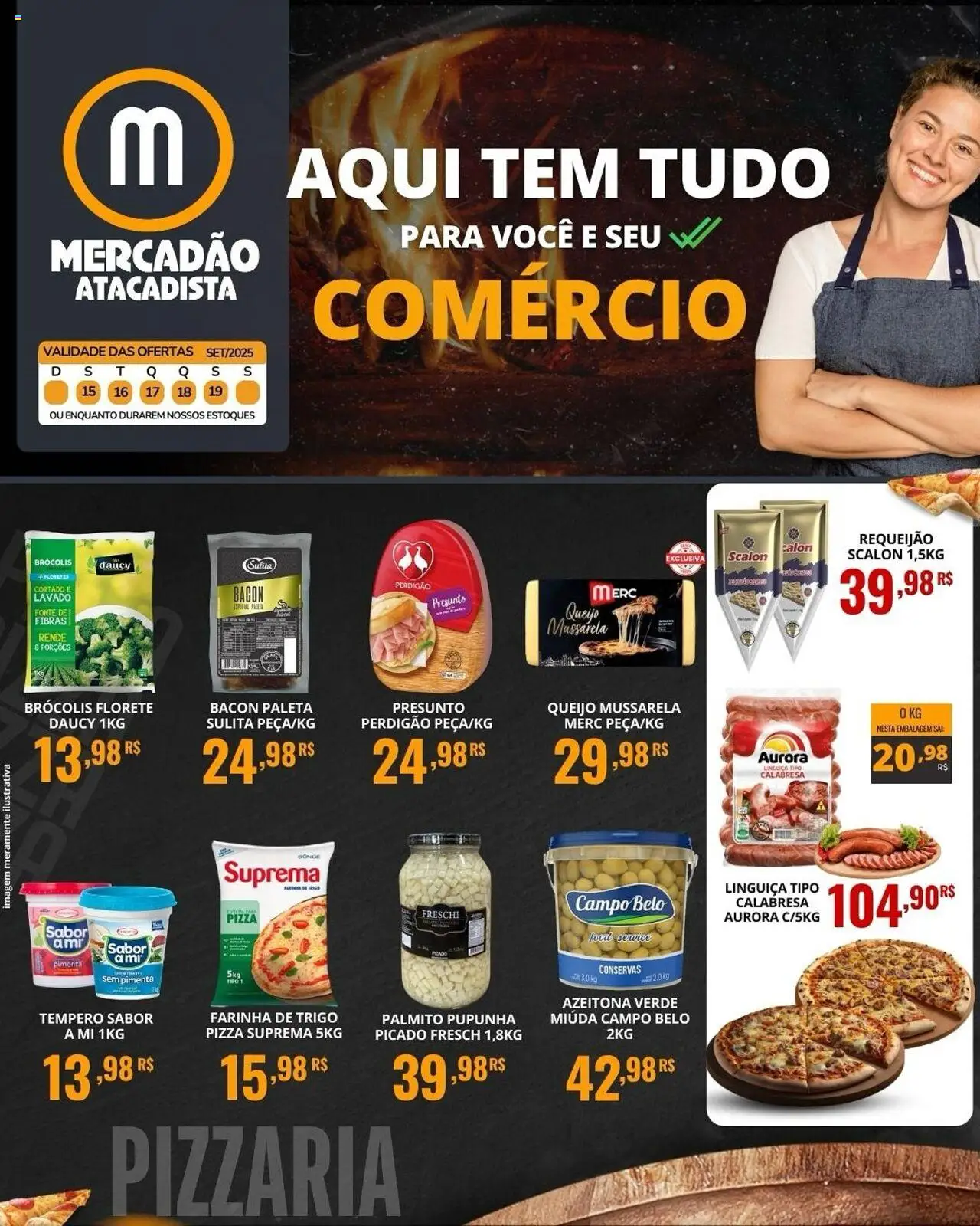 Mercadão Atacadista Folheto - válido de 15.09.2025 | Página: 1 | Produtos: Pimenta, Linguiça, Presunto, Mussarela