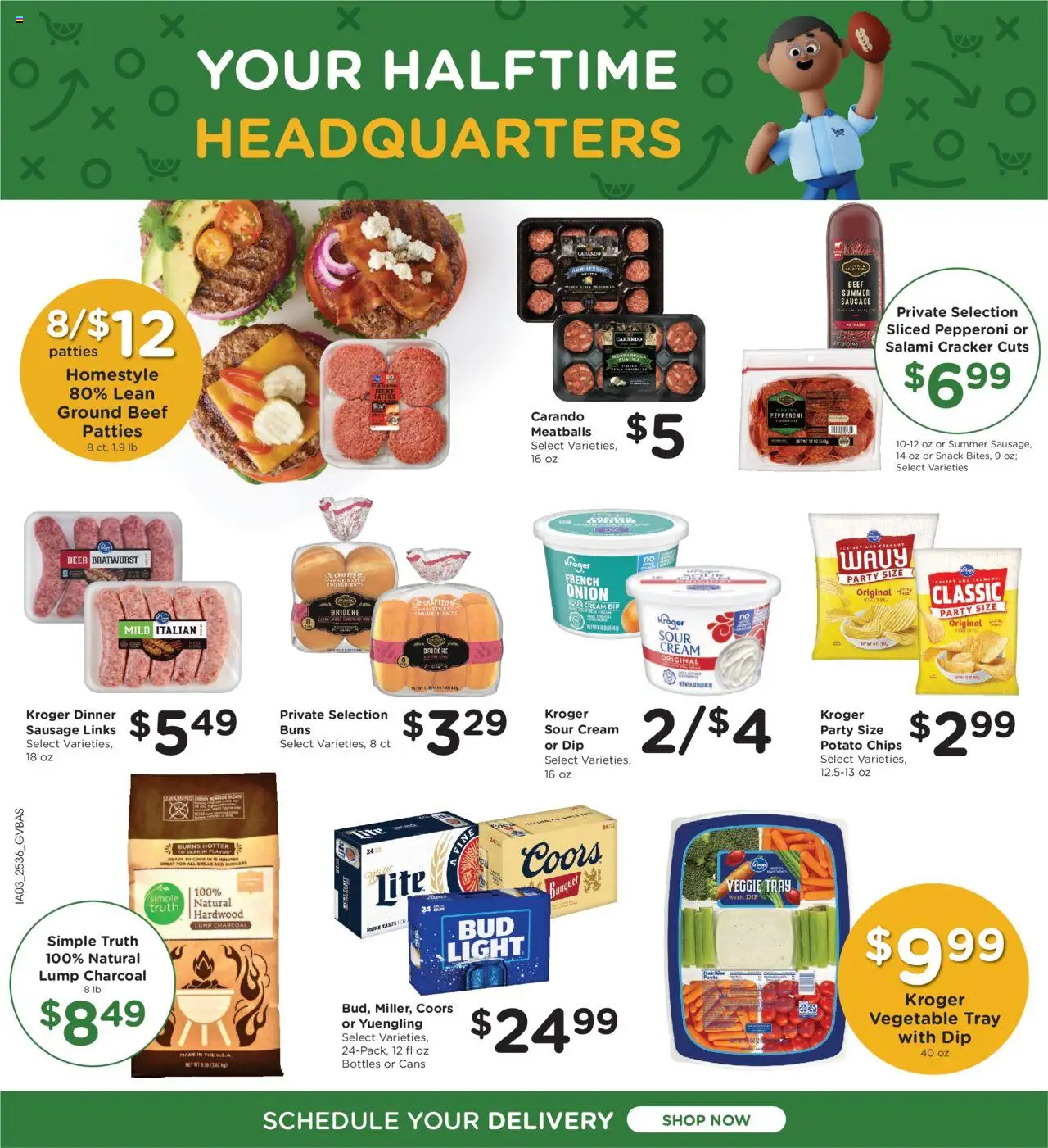 Kroger Ad - valid from 08.10.2025 | Page: 7 | Products: Sour cream, Beef, Chips, Sausage