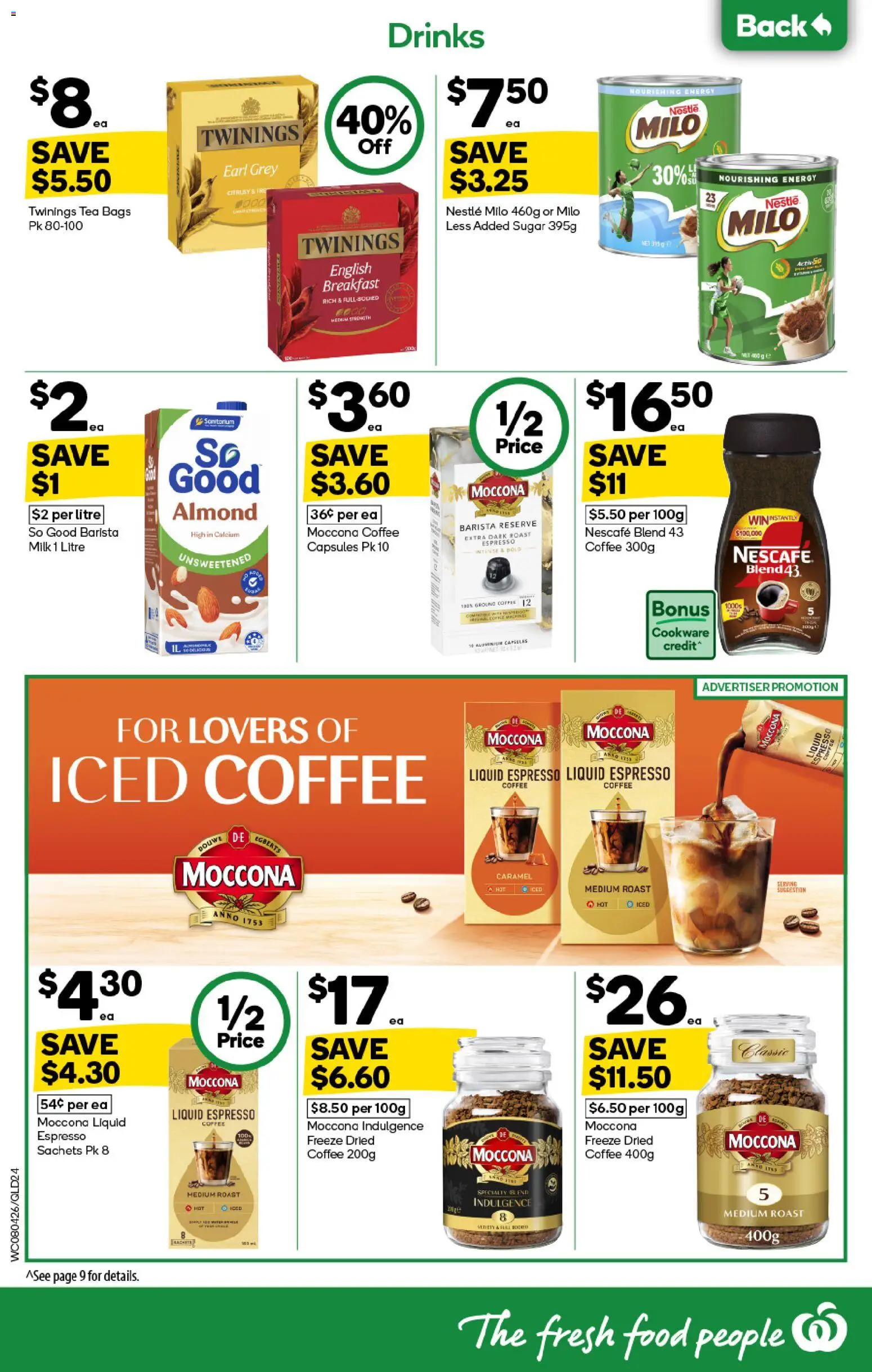 Woolworths catalogue - valid from 08.04.2026 | Page: 24 | Products: Milk, Coffee, Tea, Moccona