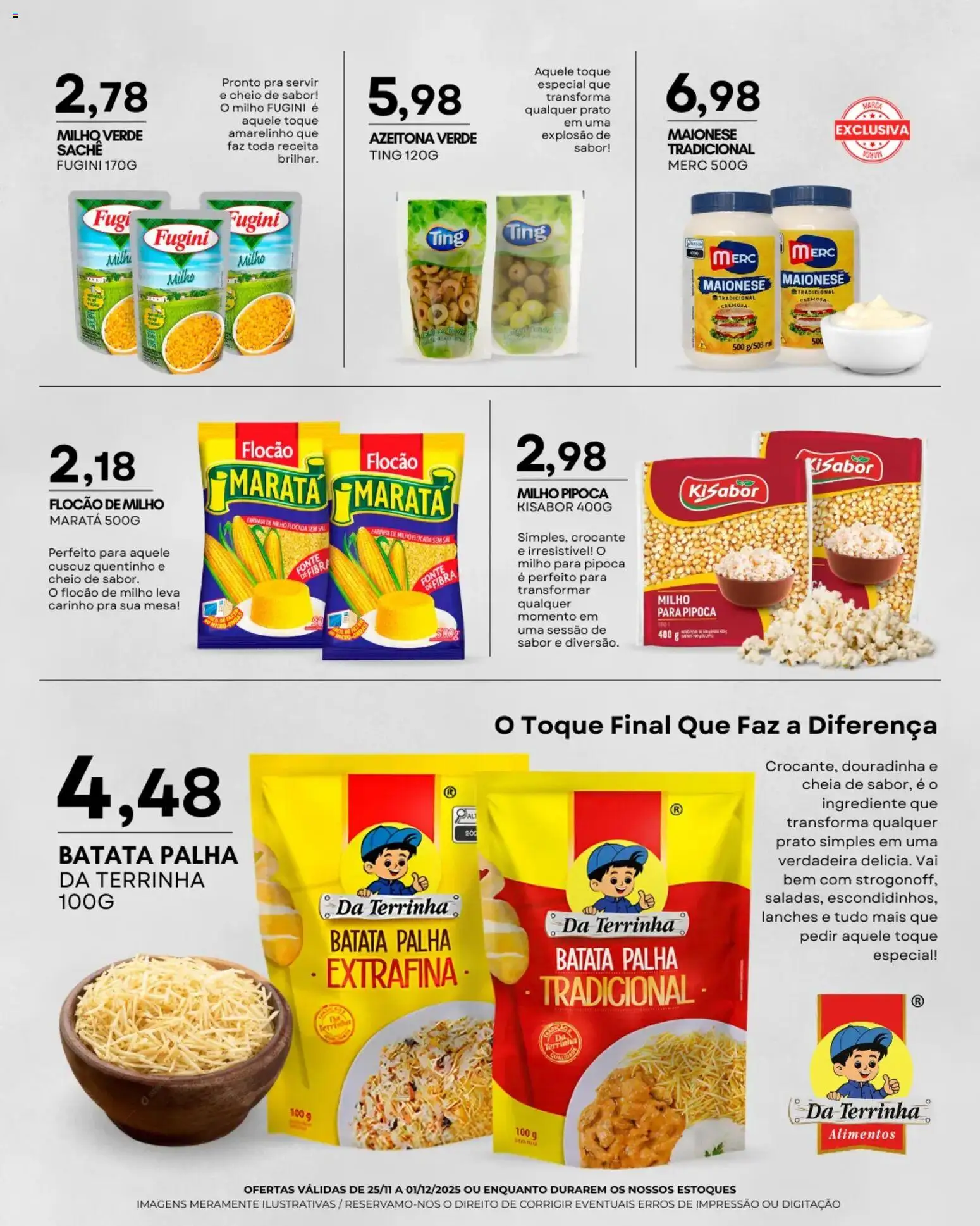 Mercadão Atacadista Folheto - válido de 25.11.2025 | Página: 4 | Produtos: Milho verde, Mesa, Batata palha, Pipoca