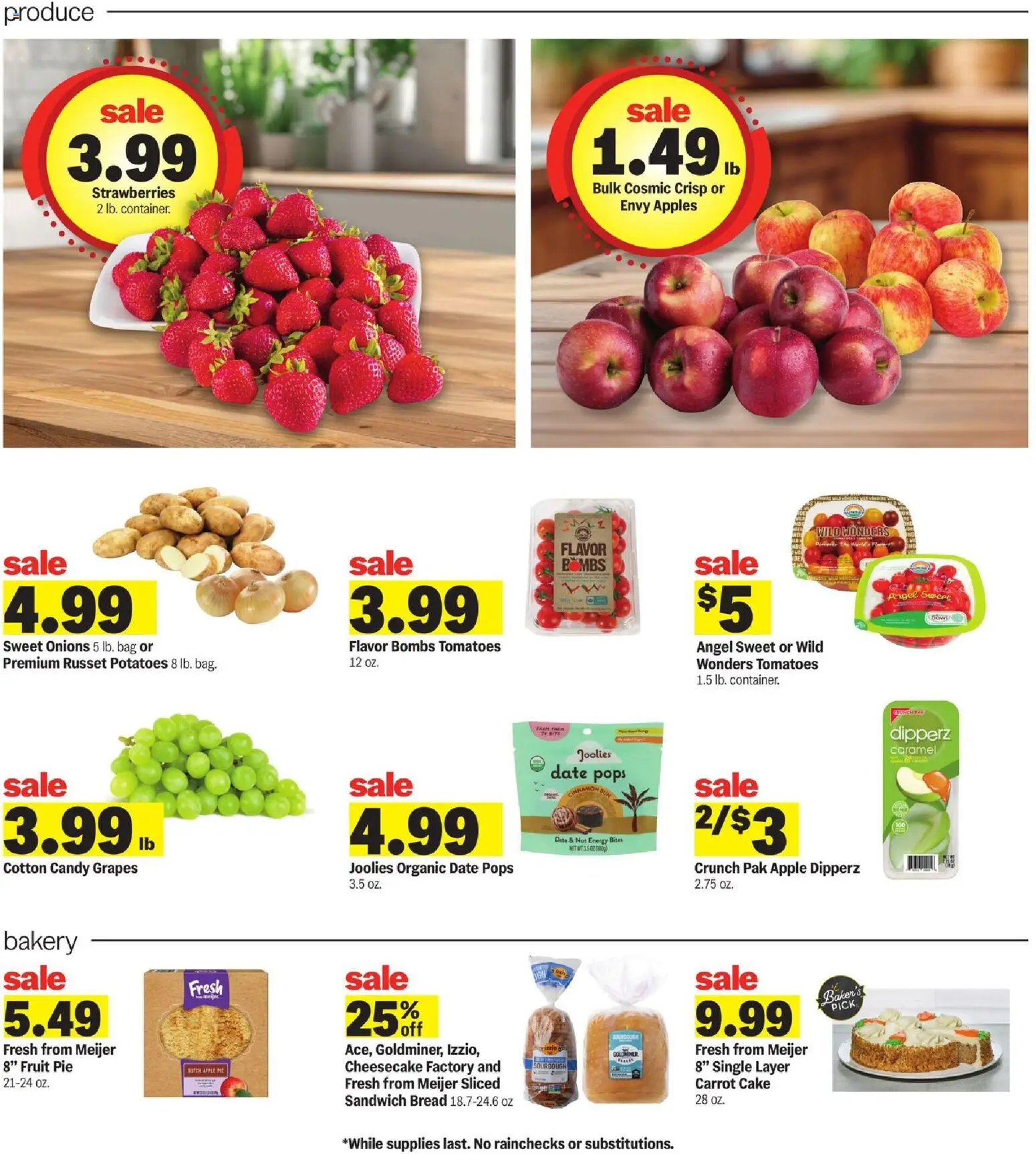 Meijer Weekly Ad - valid from 08.04.2026 | Page: 7 | Products: Bread, Apples, Carrot, Bag