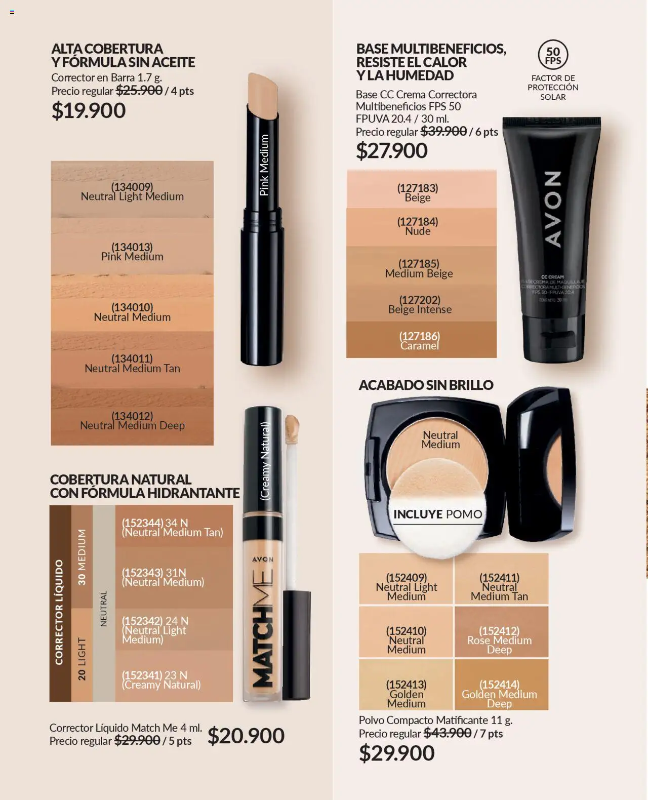 Avon revista - valida desde el 12.09.2025 | Página: 35 | Productos: Brillo, Polvo, Corrector, Aceite