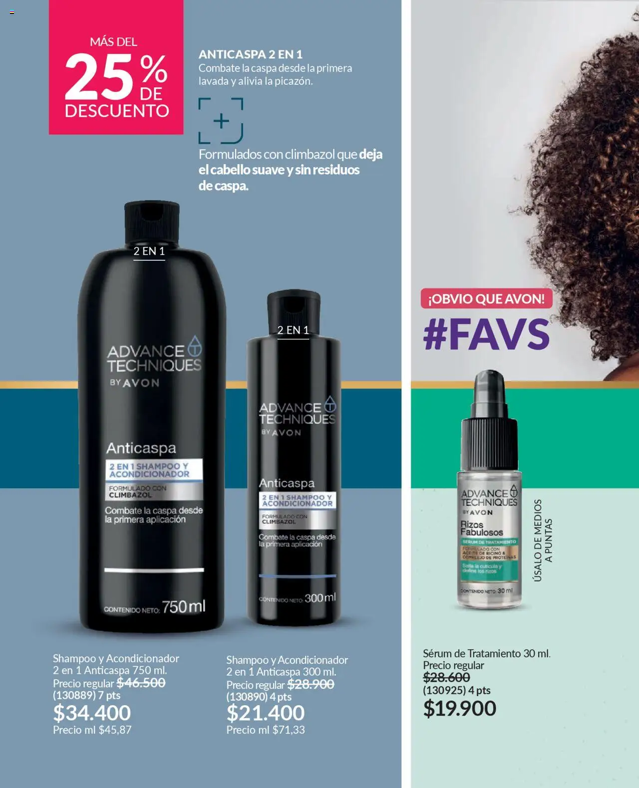 Avon revista - valida desde el 12.09.2025 | Página: 141 | Productos: Serum, Shampoo, Acondicionador, Aceite