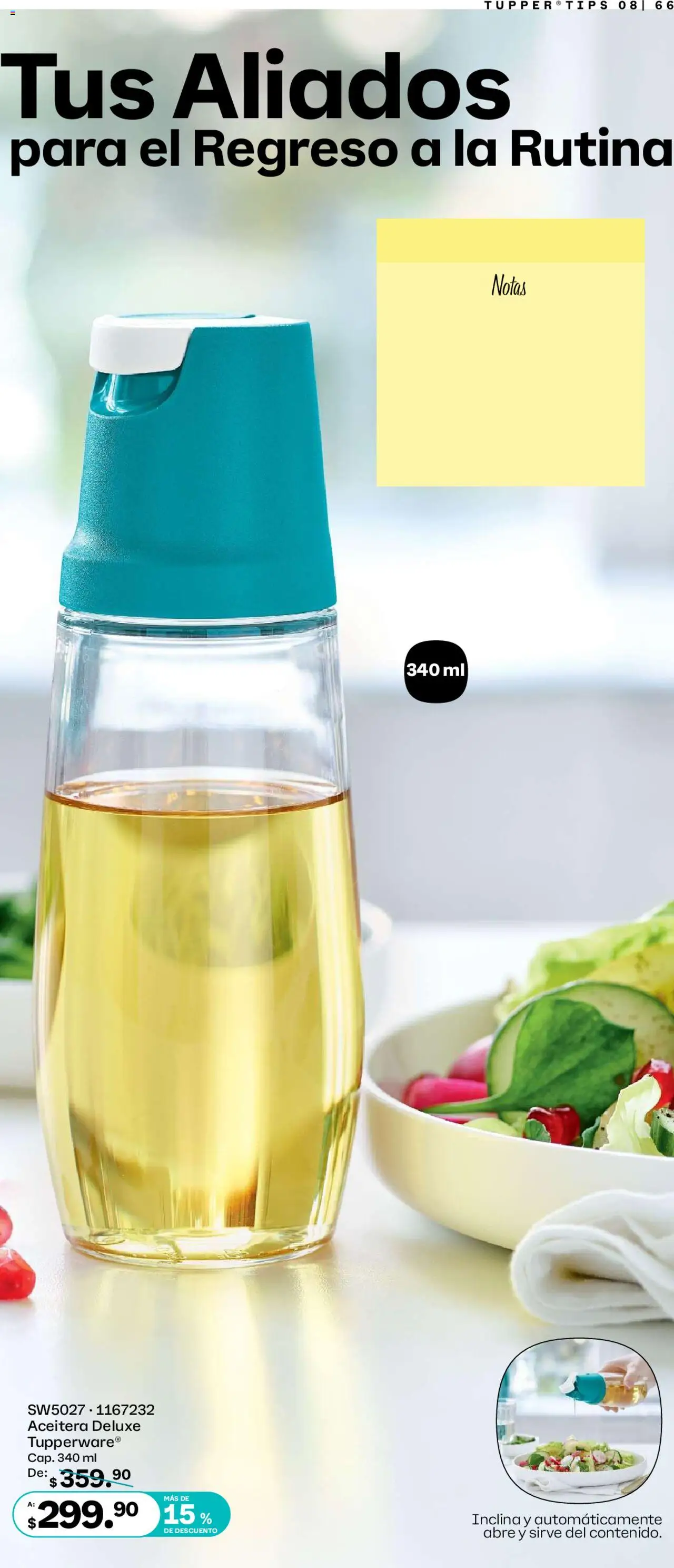 Nuevas ofertas de Tupperware válidas en toda la República Mexicana desde el 14.07.2025. ¡Encuentra las mejores ofertas en Tupperware catálogo! | Página: 66 | Productos: Aceitera, Tupper