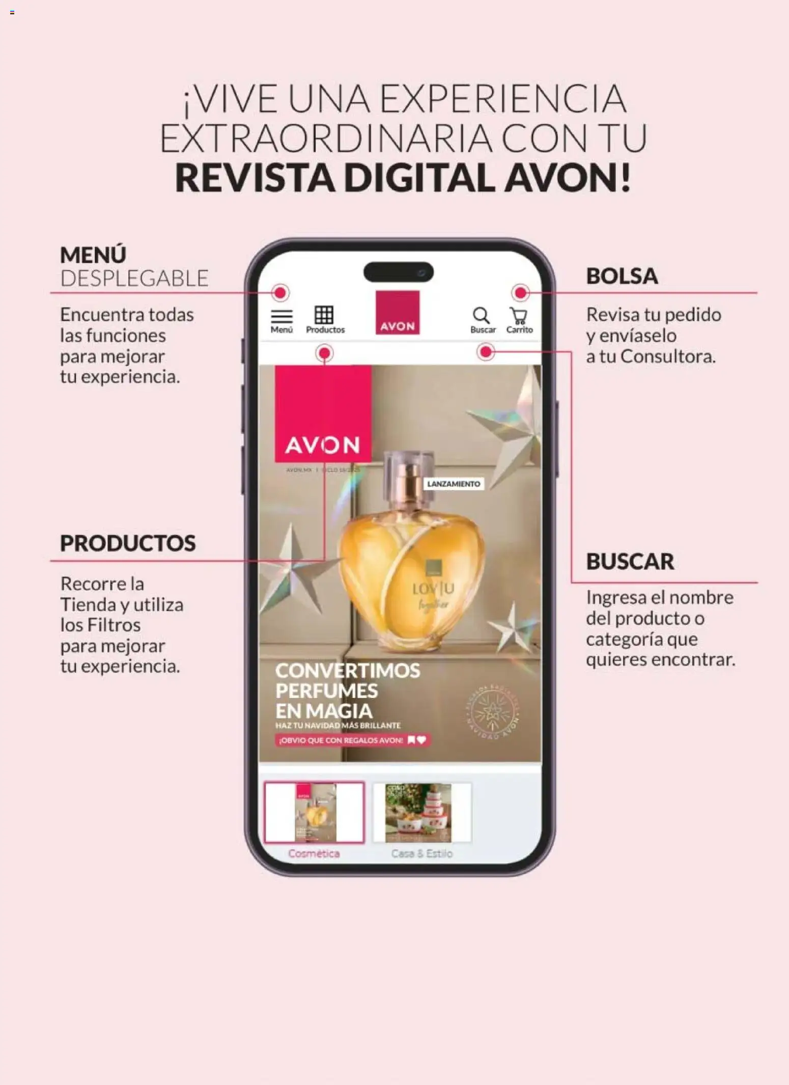 Nuevas ofertas de AVON válidas en toda la República Mexicana desde el 28.11.2025. ¡Encuentra las mejores ofertas en AVON campaña 18 2025! | Página: 2 | Productos: Bolsa, Perfume