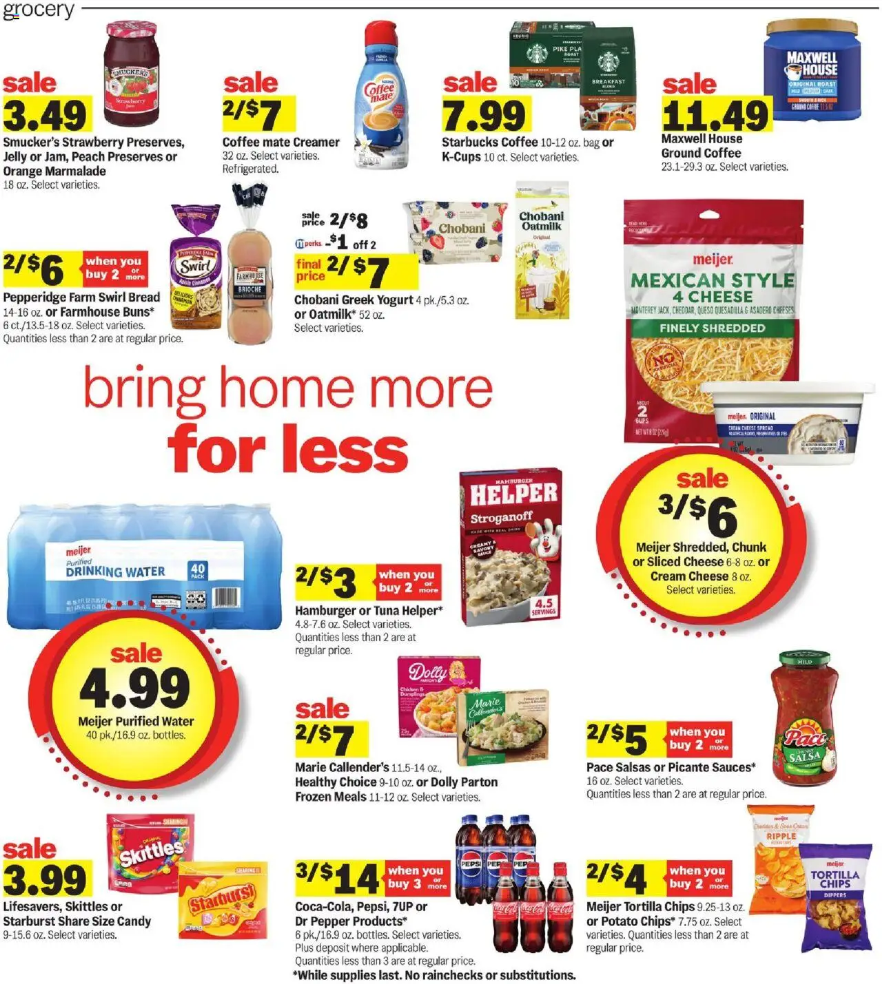 Meijer Weekly Ad - valid from 10.08.2025 | Page: 3 | Products: Cheese, Yogurt, Chips, Bag