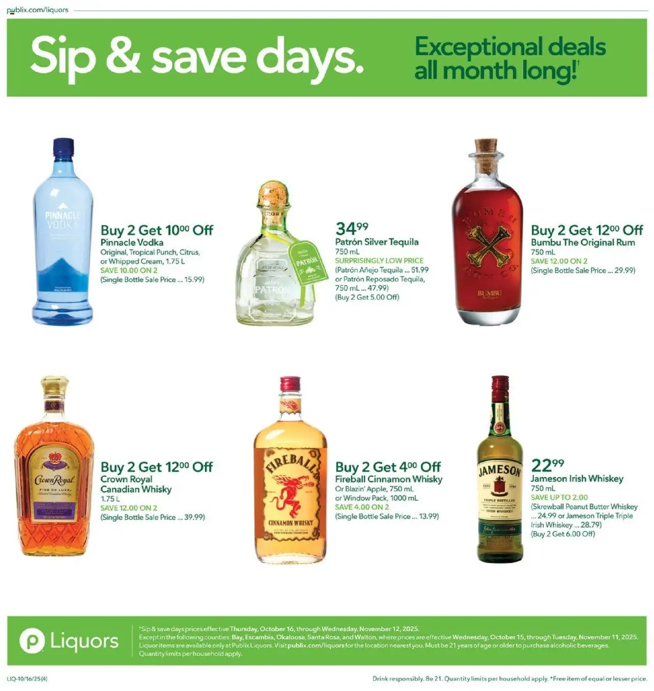 Publix Liquor - valid from 16.10.2025 | Page: 4 | Products: Butter, Vodka, Whiskey