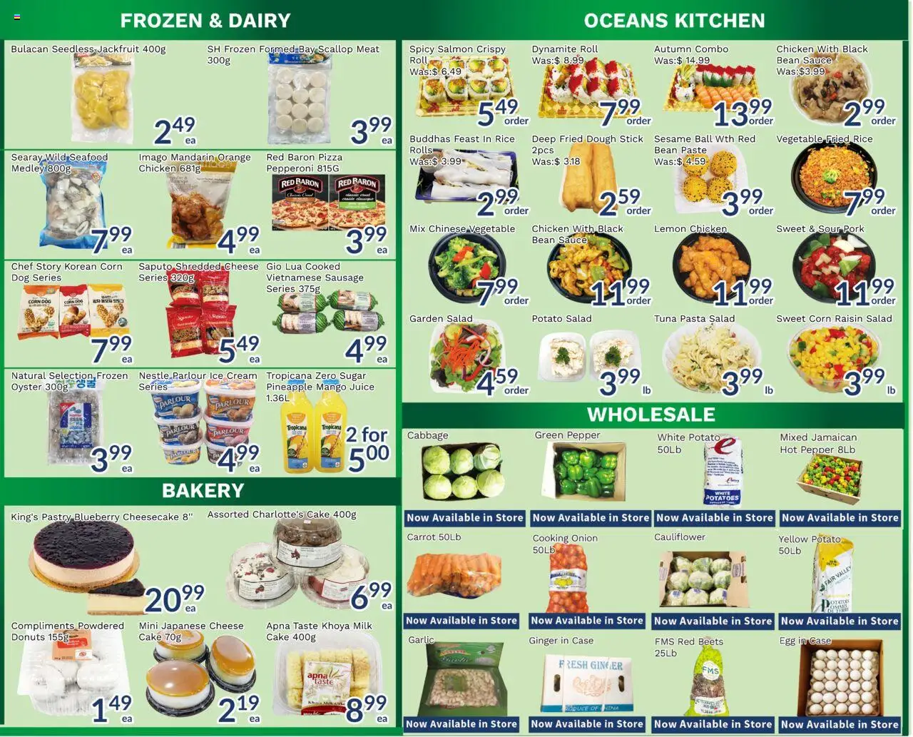 Oceans flyer valid from 08.08.2025 | Page: 4 | Products: Potatoes, Case, Pizza, Juice