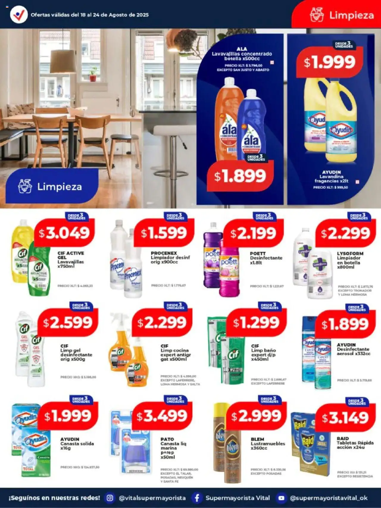 Vital - Ofertas - Abasto │ válido desde el 18.08.2025 | Página: 6 | Productos: Desinfectante, Botella, Baño, Limpiador