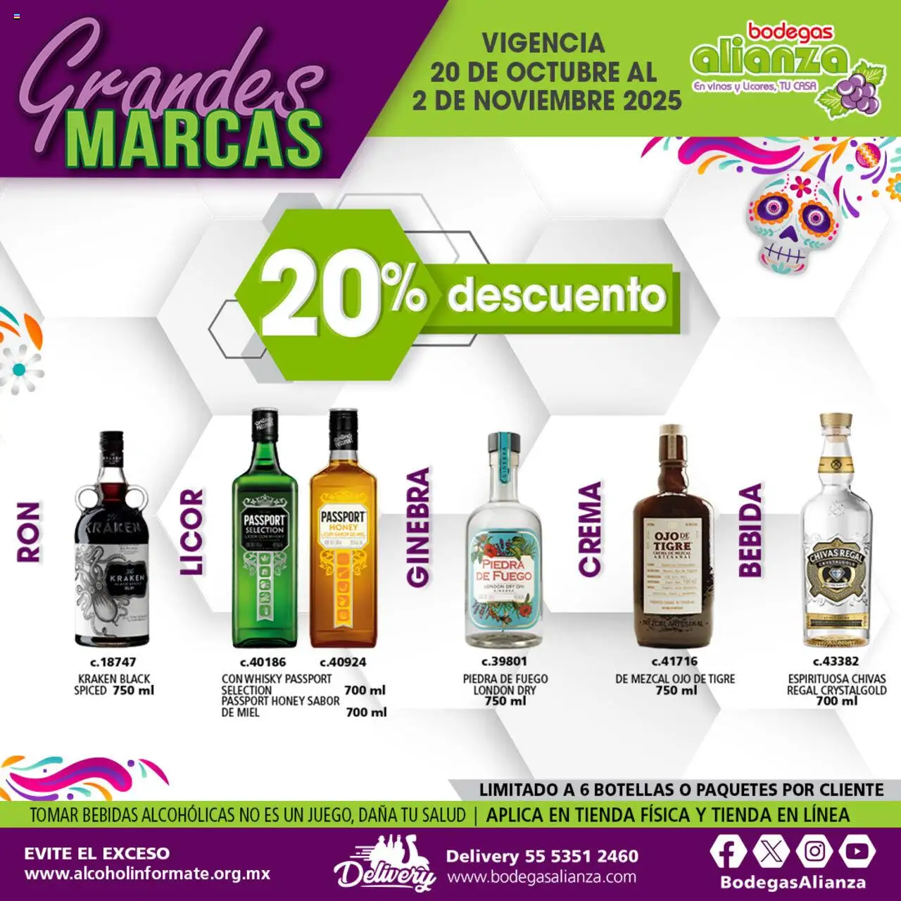 Nuevas ofertas de Bodegas Alianza válidas en toda la República Mexicana desde el 20.10.2025. ¡Encuentra las mejores ofertas en Bodegas Alianza catálogo Las ofertas de la semana! | Página: 16 | Productos: Crema, Ginebra, Whisky