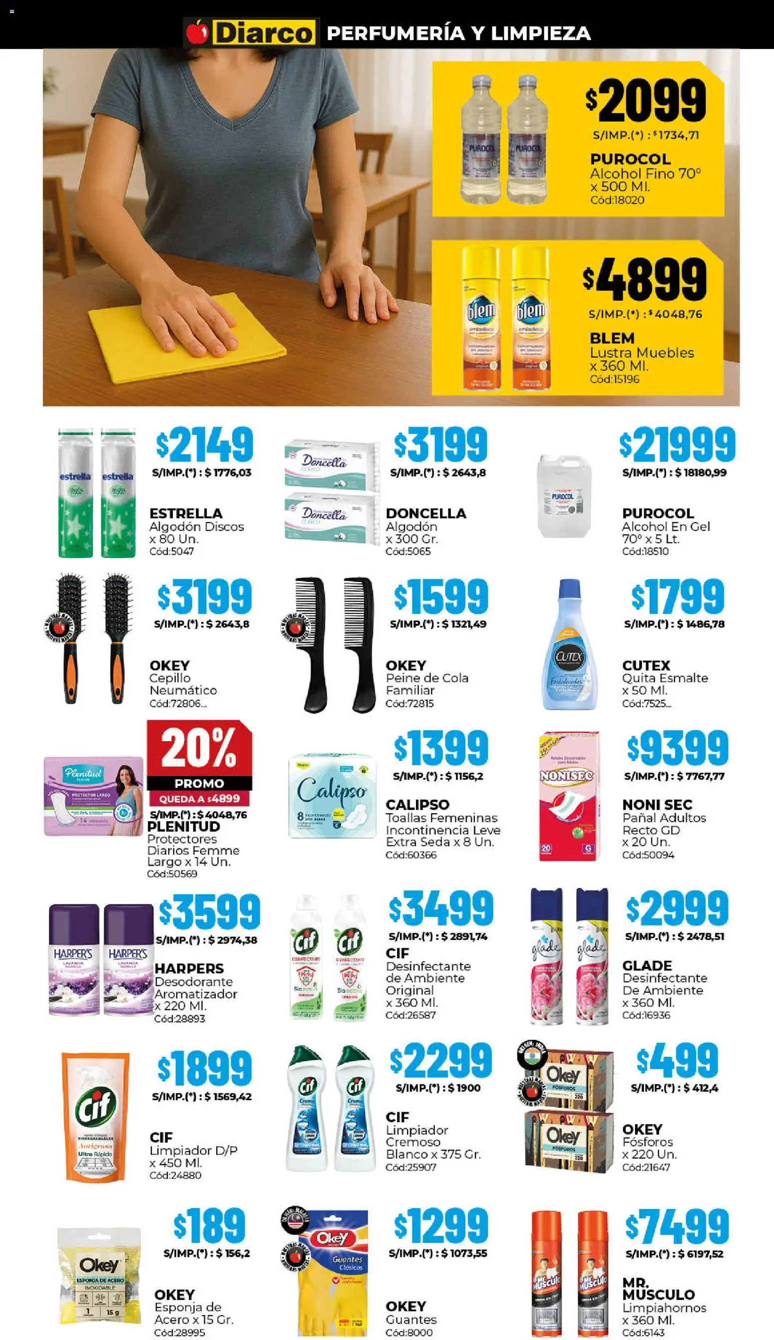 Diarco - Ofertas Sur │ válido desde el 20.04.2026 | Página: 15 | Productos: Desinfectante, Alcohol en gel, Guantes, Limpiador