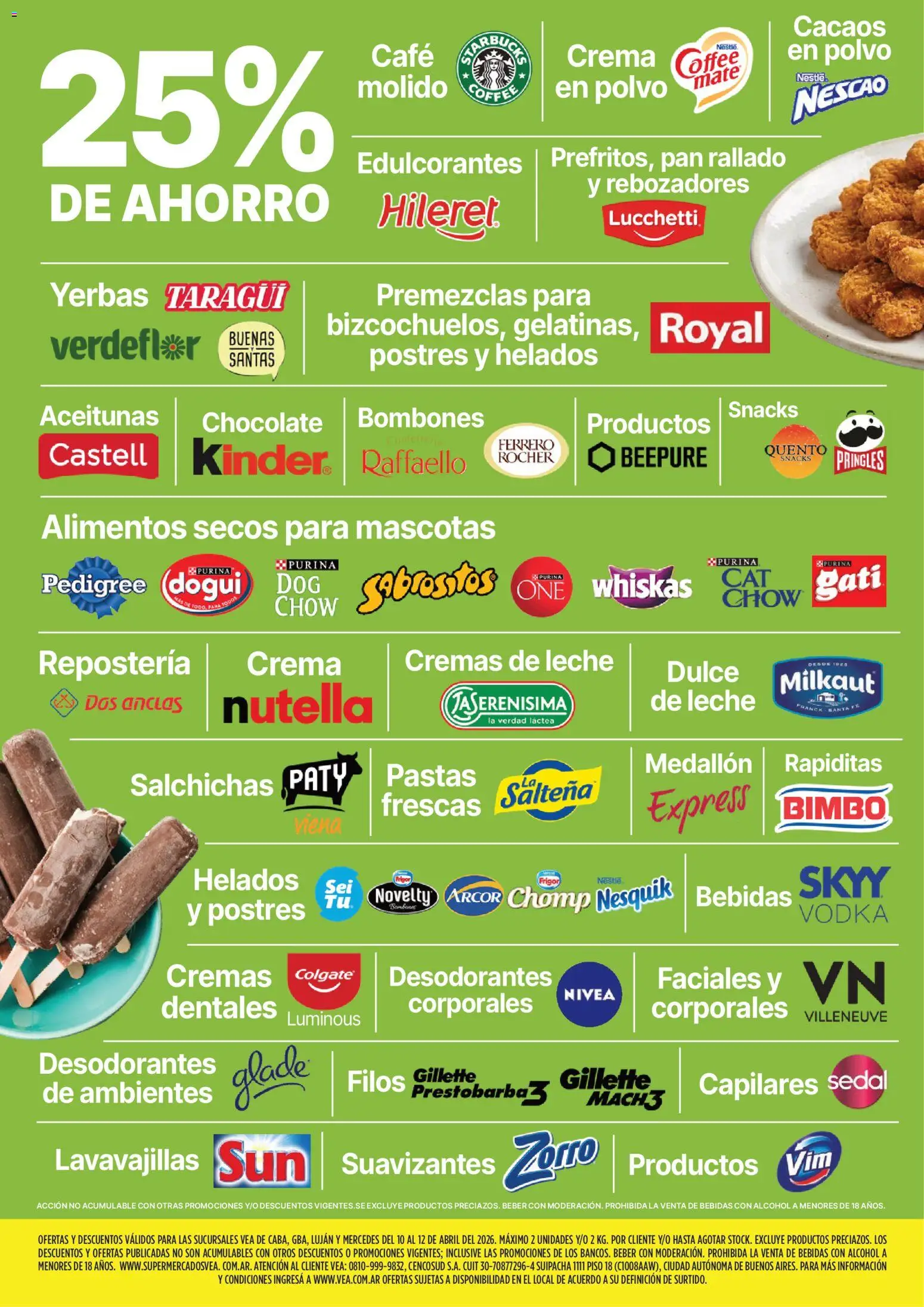 Vea - Ofertas fin de semana  │ válido desde el 10.04.2026 | Página: 4 | Productos: Bombones, Pan, Pan rallado, Crema