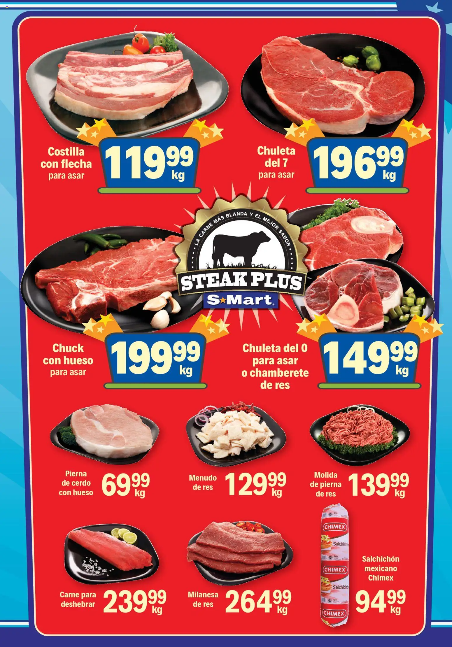 Nuevas ofertas de S-Mart válidas en toda la República Mexicana desde el 24.10.2025. ¡Encuentra las mejores ofertas en S-Mart folleto Chihuahua! | Página: 1 | Productos: Milanesa, Salchicha, Cerdo, Res