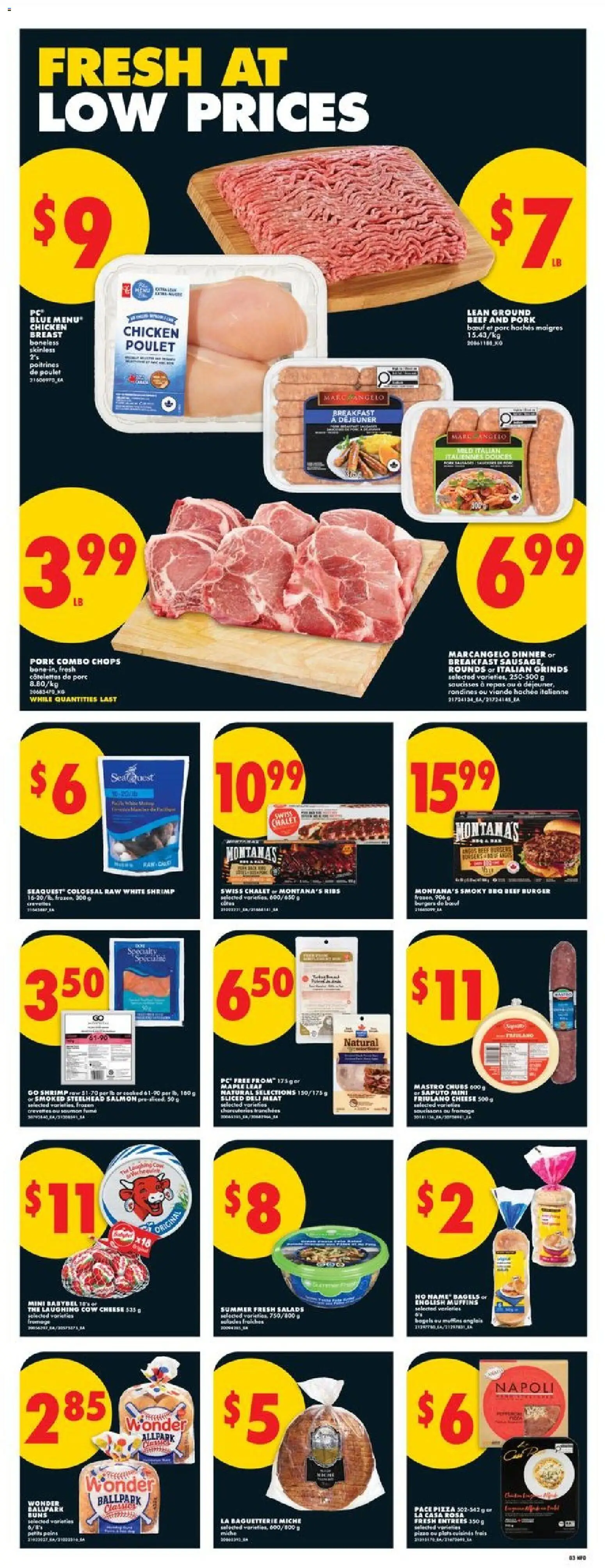 No Frills flyer valid from 09.04.2026 | Page: 3 | Products: PC, Bread, Chicken, Pork