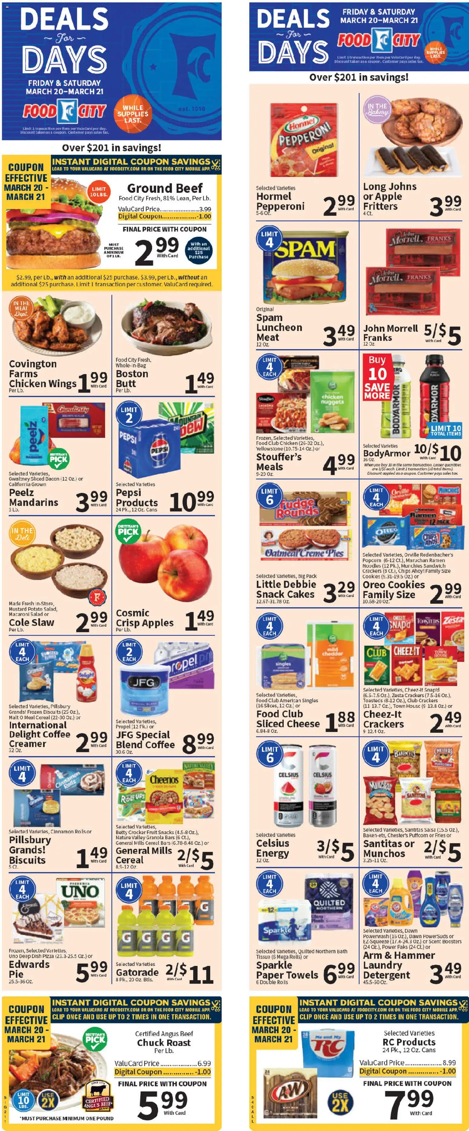 Food City Weekly Ad - valid from 18.03.2026 | Page: 1 | Products: Clip, Cheese, Chips, Cookies