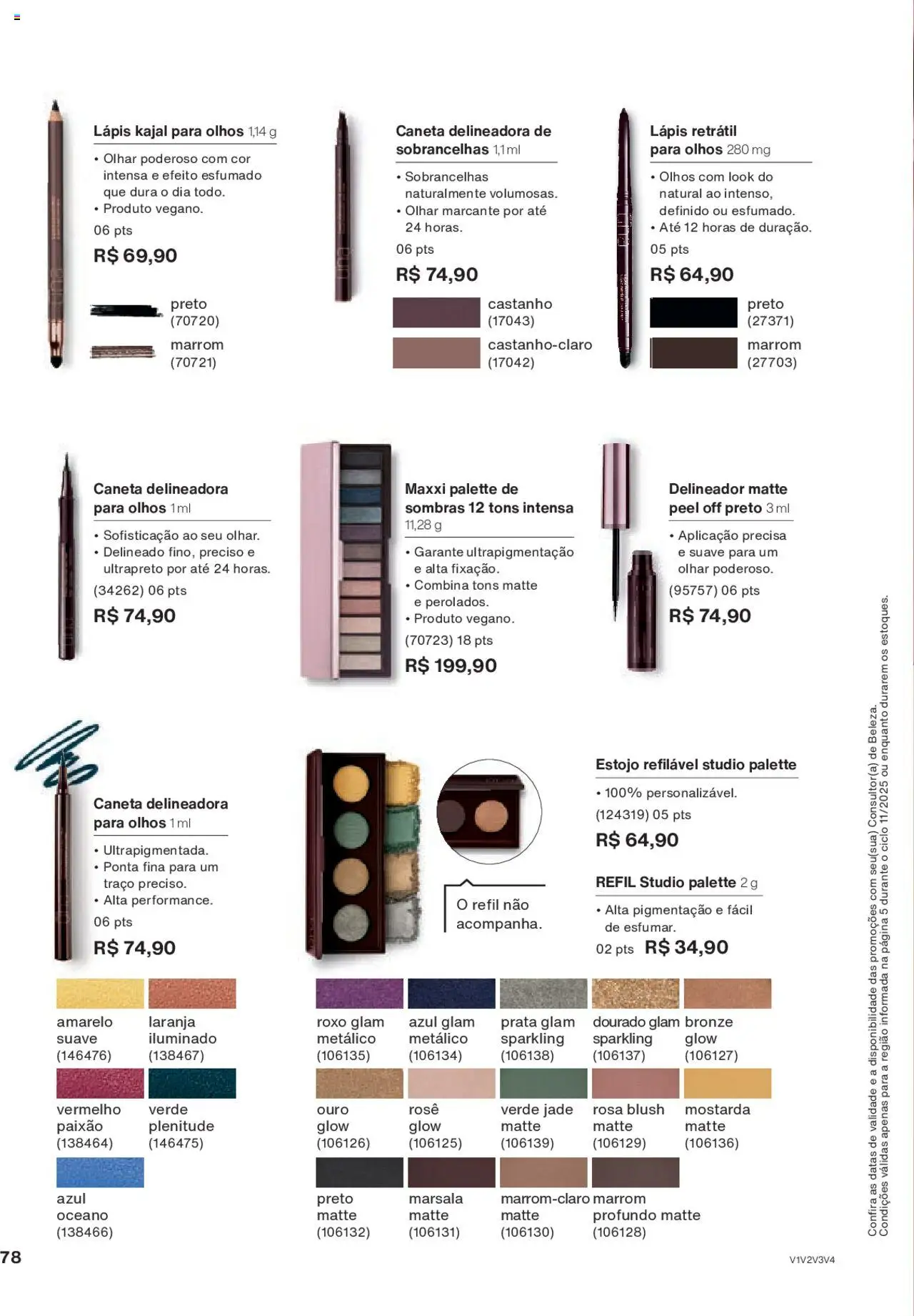 Natura Folheto - válido de 15.06.2025 | Página: 78 | Produtos: Blush, Delineador, Lápis, Caneta