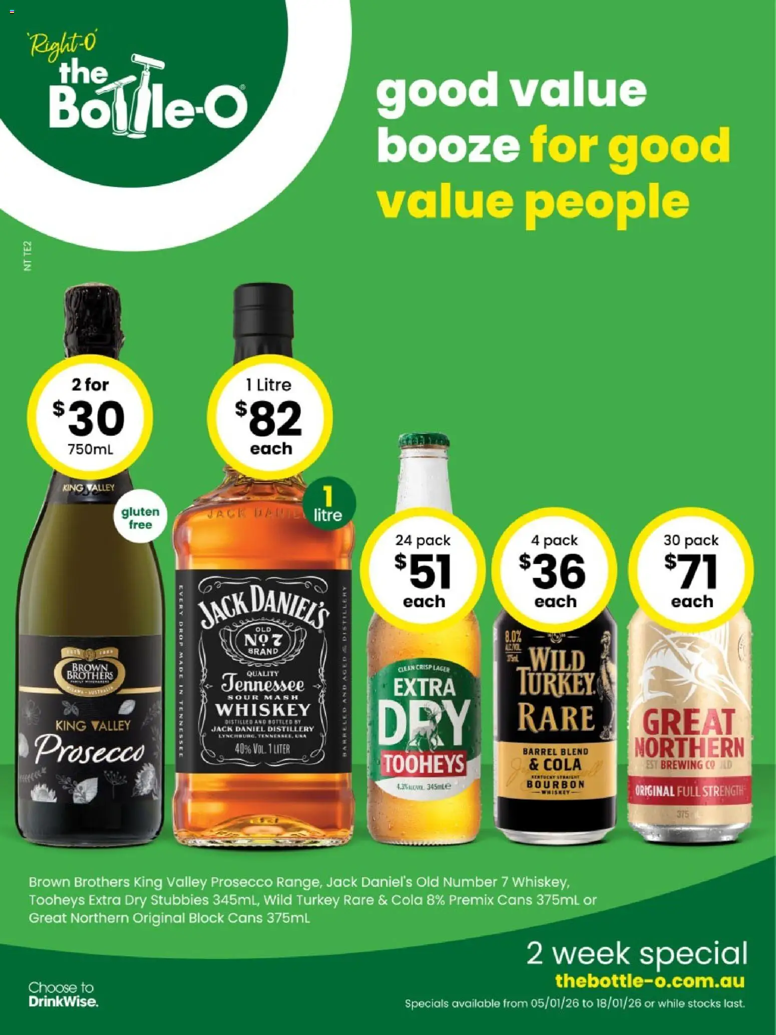 The Bottle-O catalogue - valid from 05.01.2026 | Page: 1 | Products: Bourbon, Whiskey, Turkey